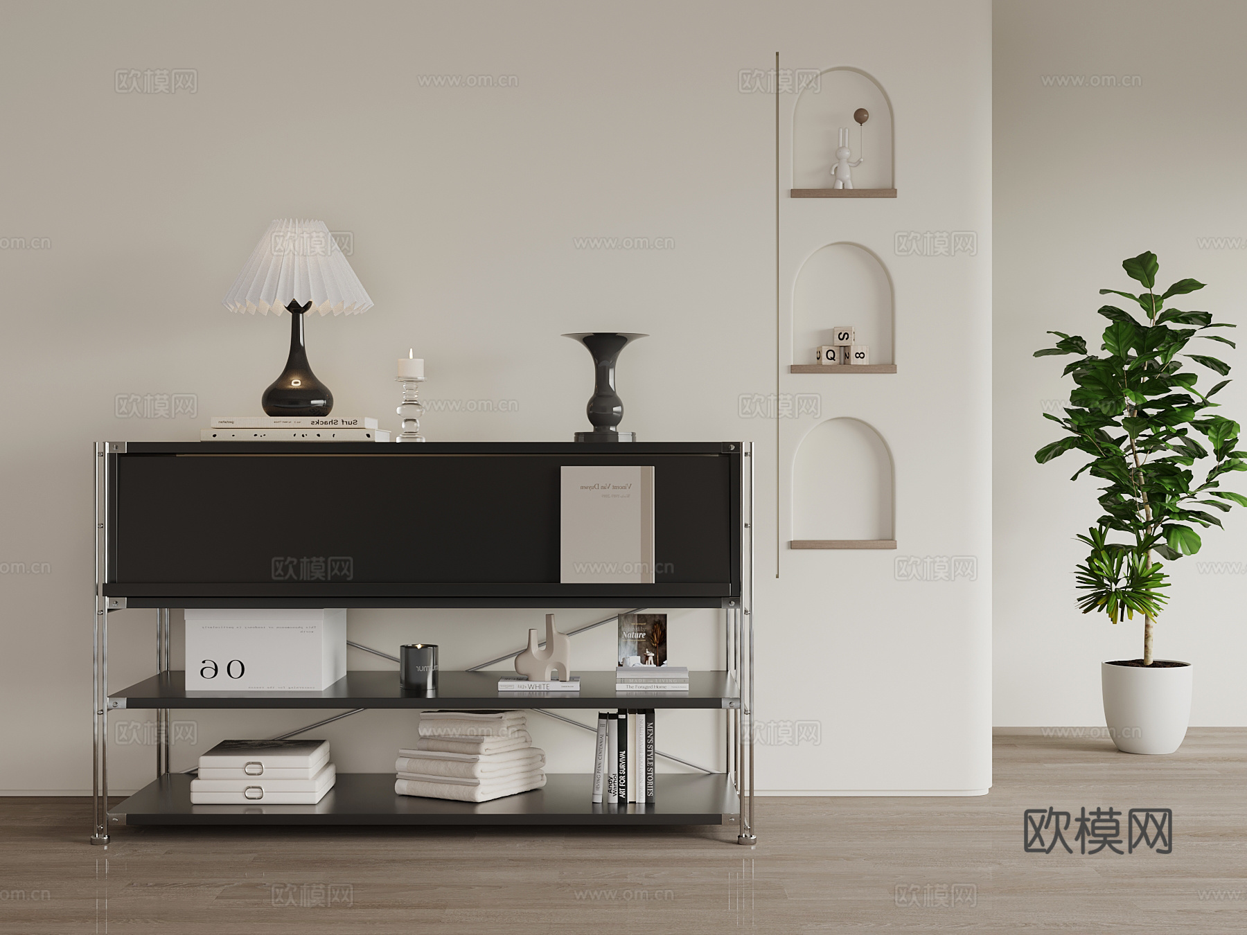 现代玄关柜su模型