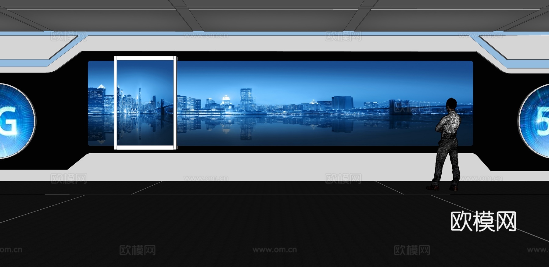 文化墙 企业文化墙 展示墙 滑轨屏 展厅 校园文化 教室su模型