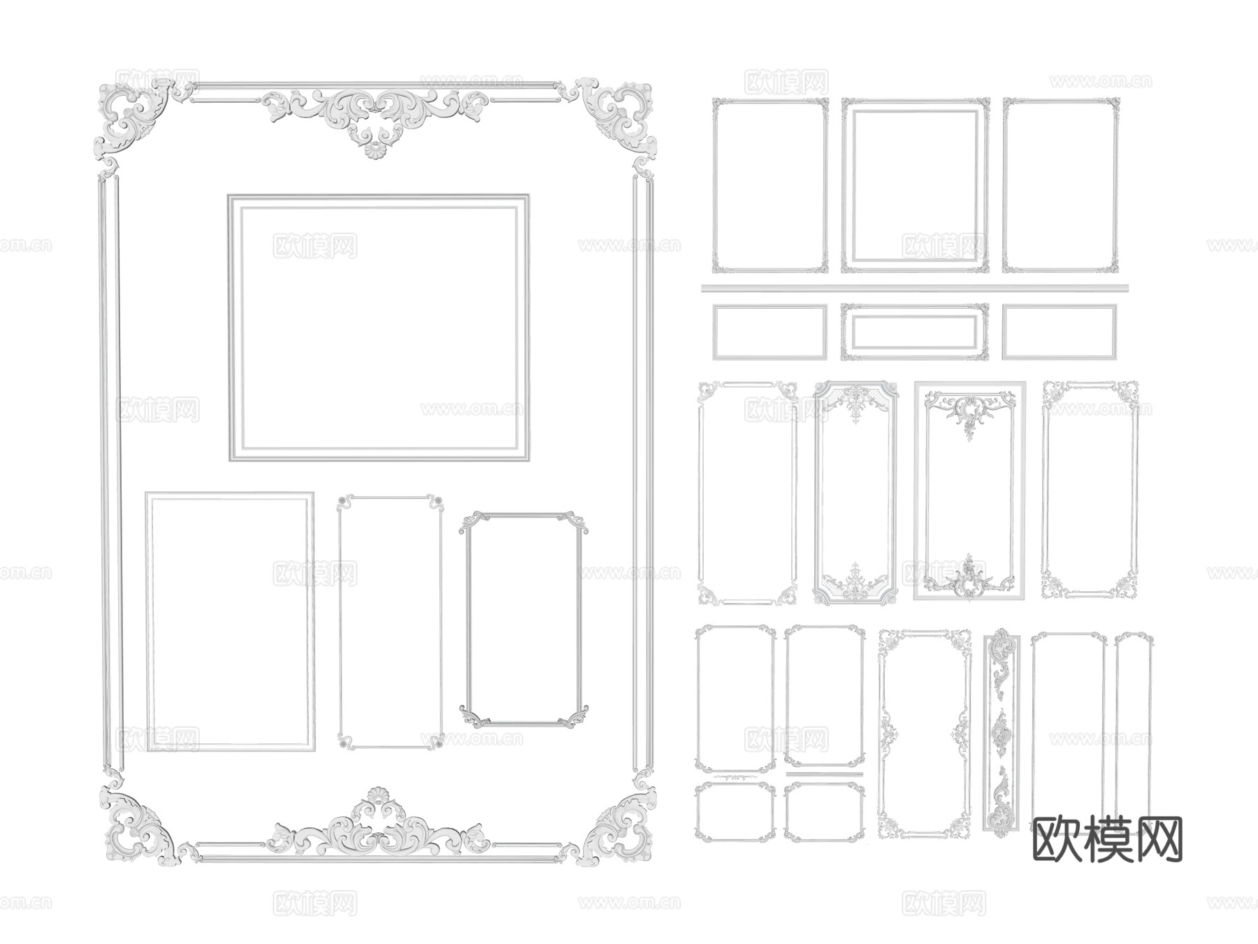 装饰线条 浮雕 雕花 pu线条su模型下载（渲染图2）