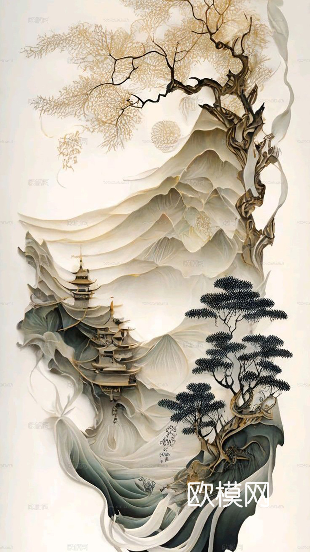 新中式挂画 抽象画 意境画 装饰画