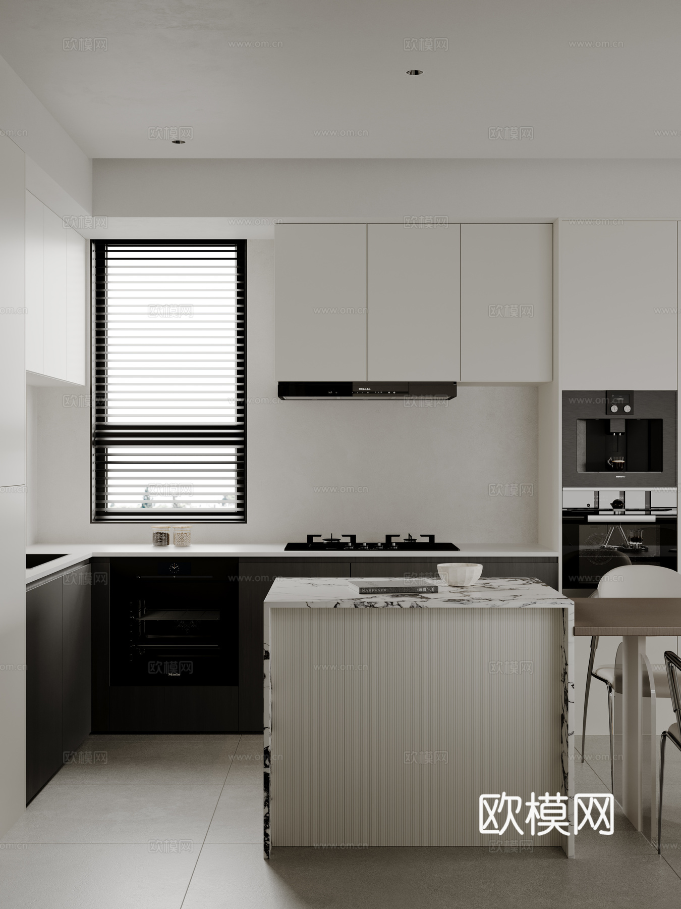 现代极简餐厅3d模型