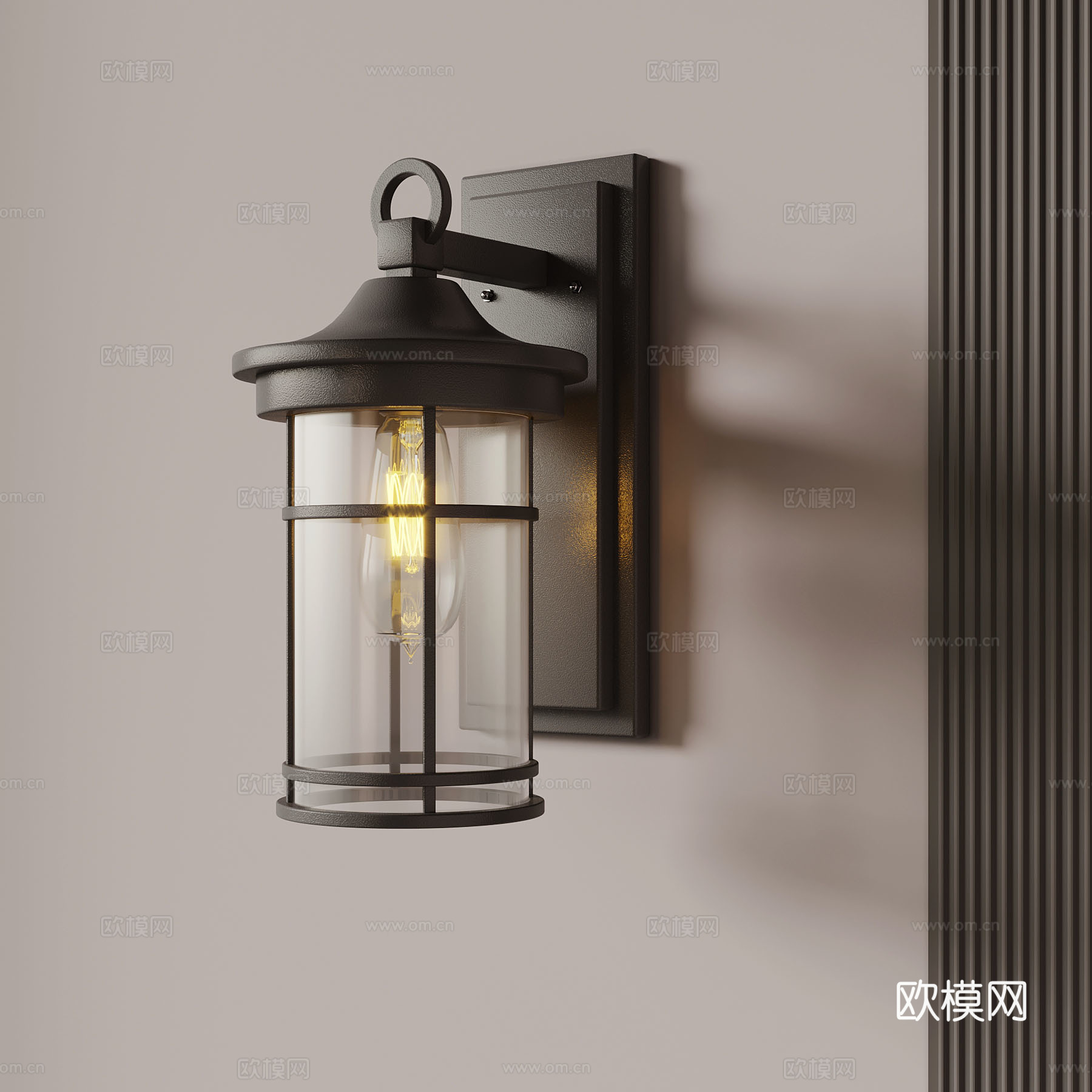 美式壁灯 户外壁灯 简约壁灯su模型