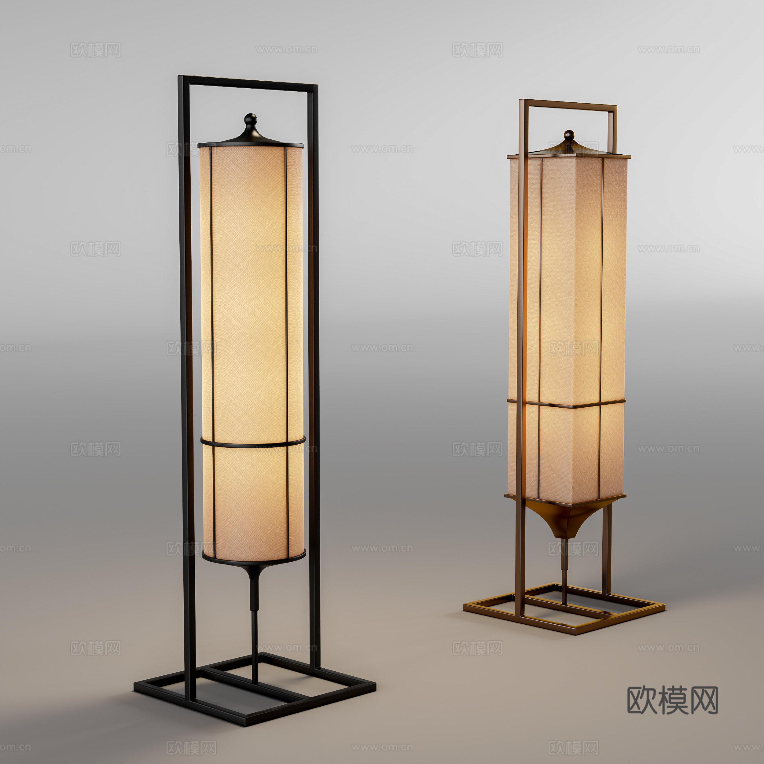 新中式落地灯su模型