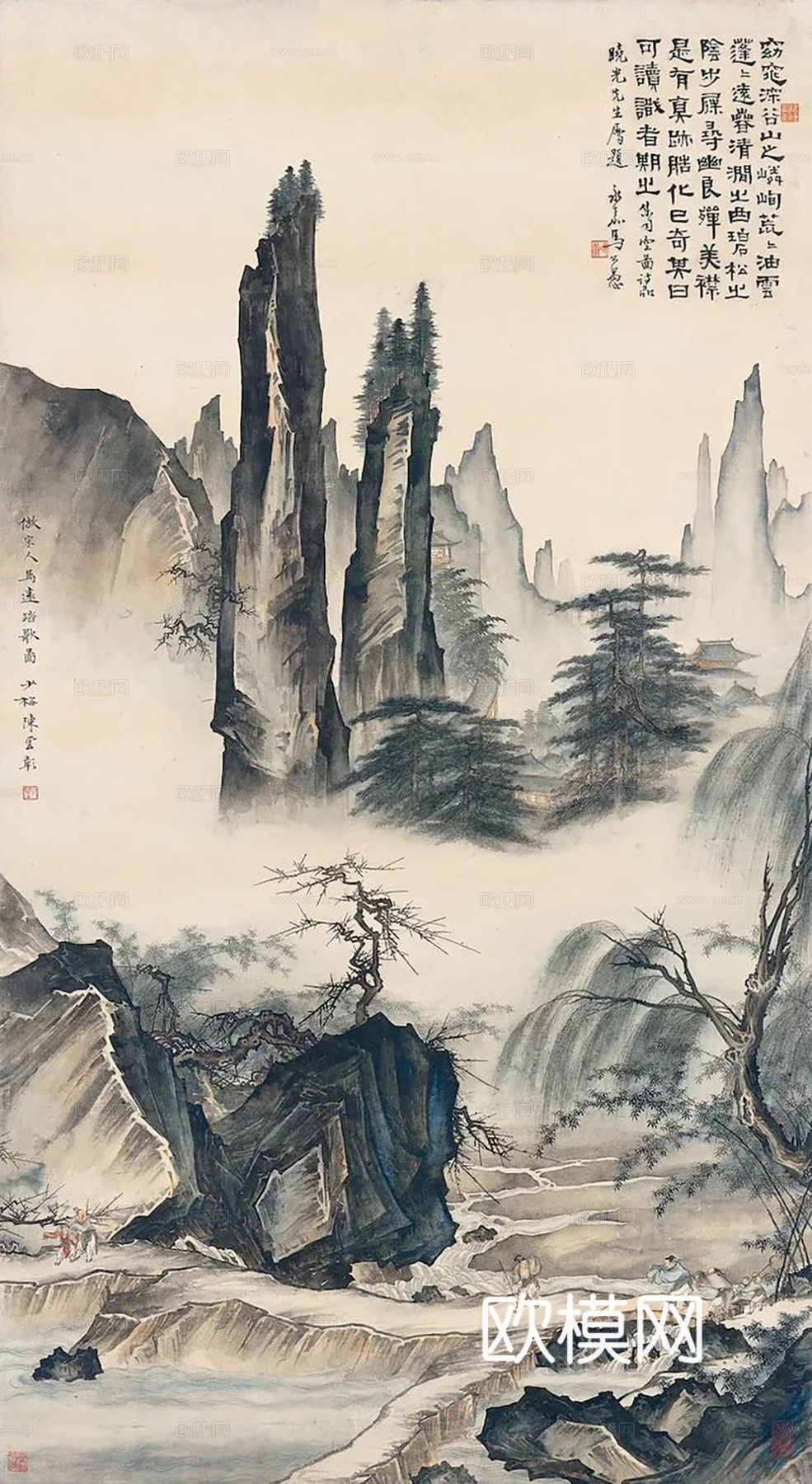 新中式挂画 水墨字画 古画 中式画 抽象挂画
