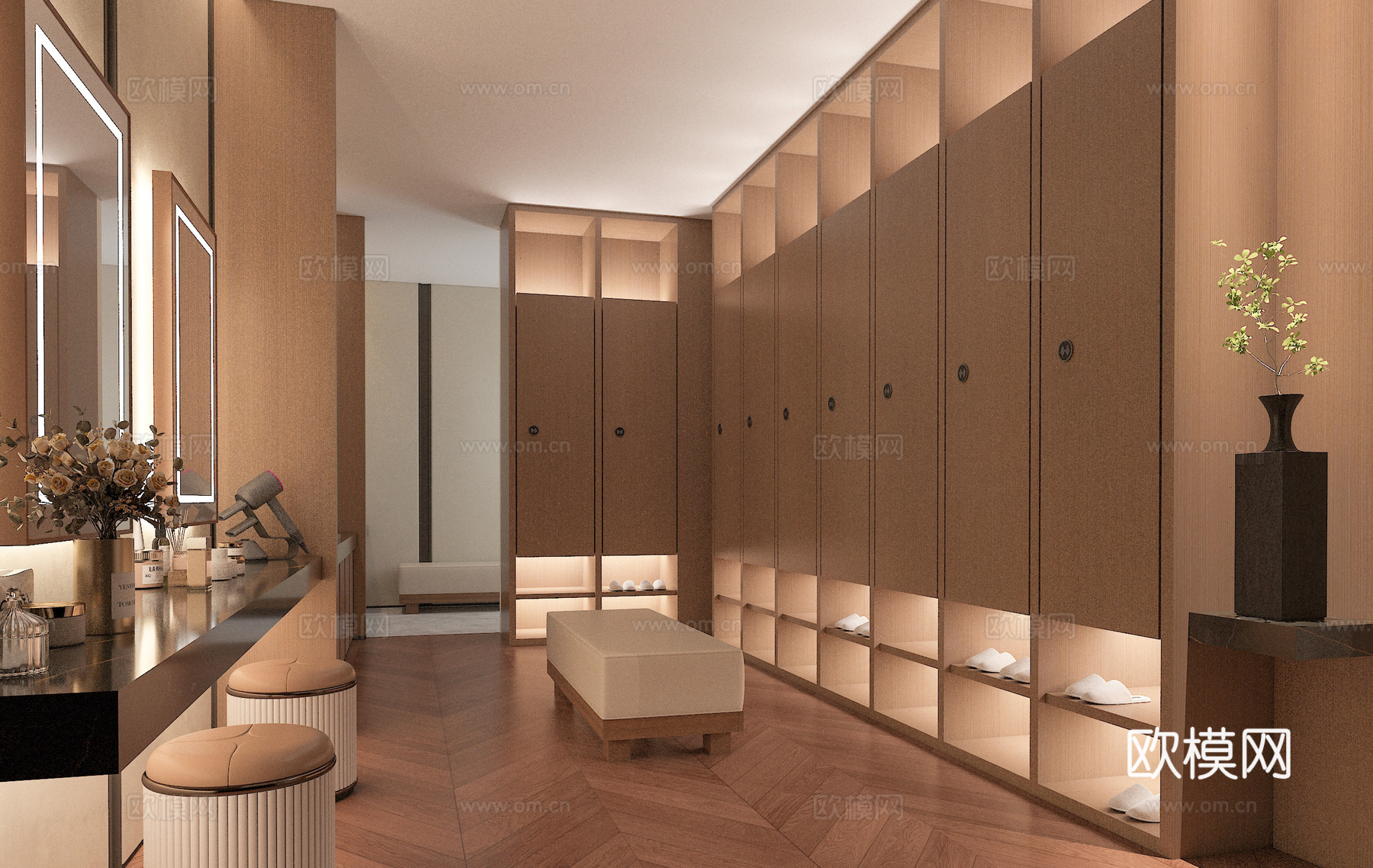 现代更衣室 化妆间su模型下载（渲染图1）