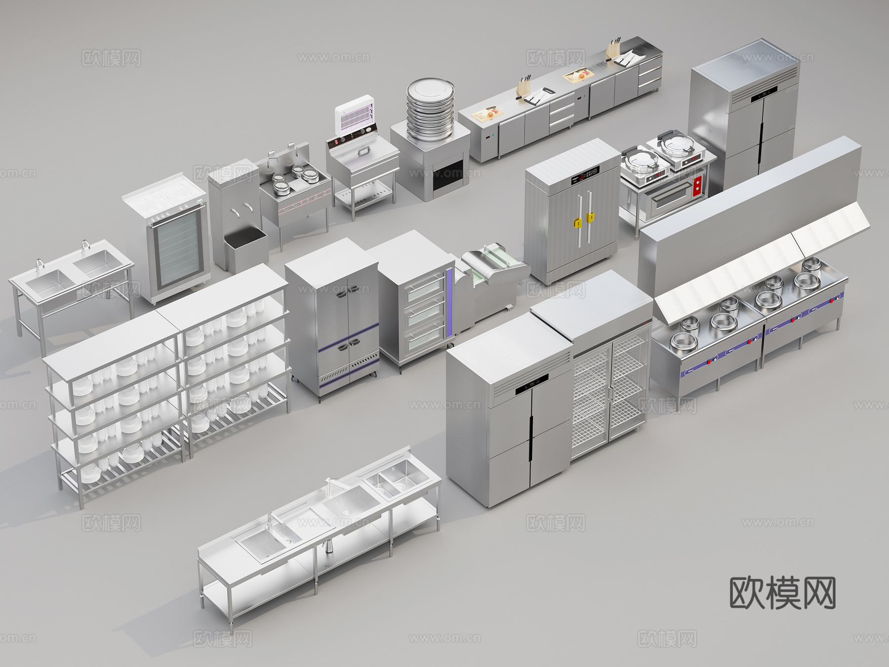 酒店厨房设备3d模型