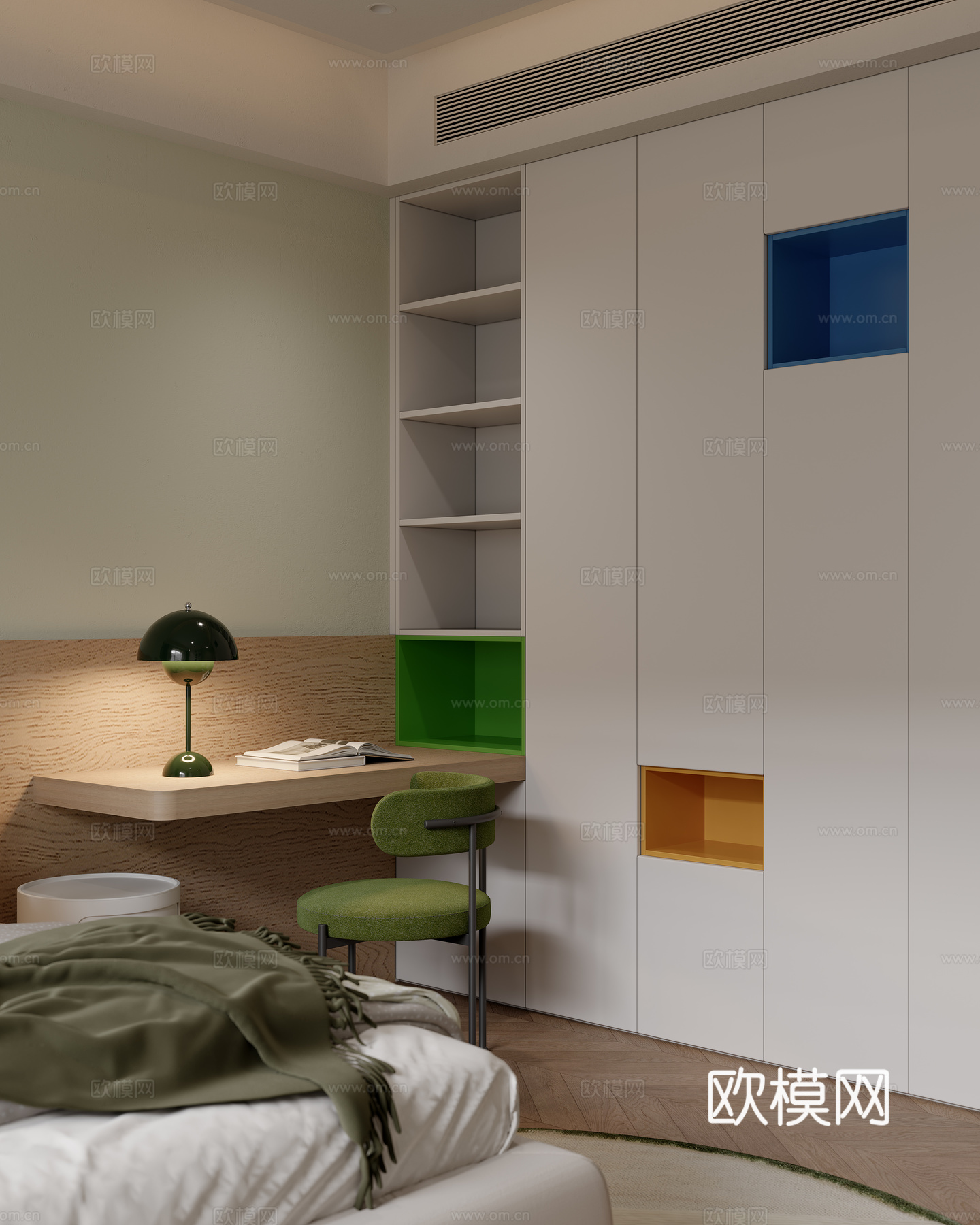 现代儿童房3d模型下载（渲染图3）