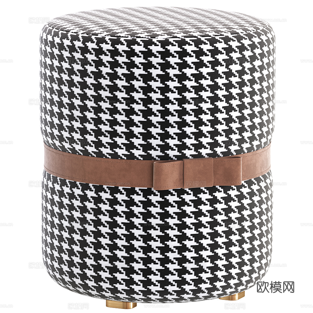 现代意式 Pouf Coco 布艺圆凳3d模型