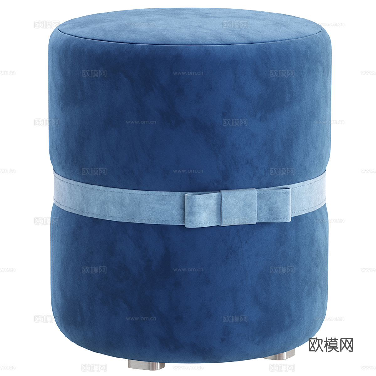 现代意式 Pouf Coco 布艺圆凳3d模型