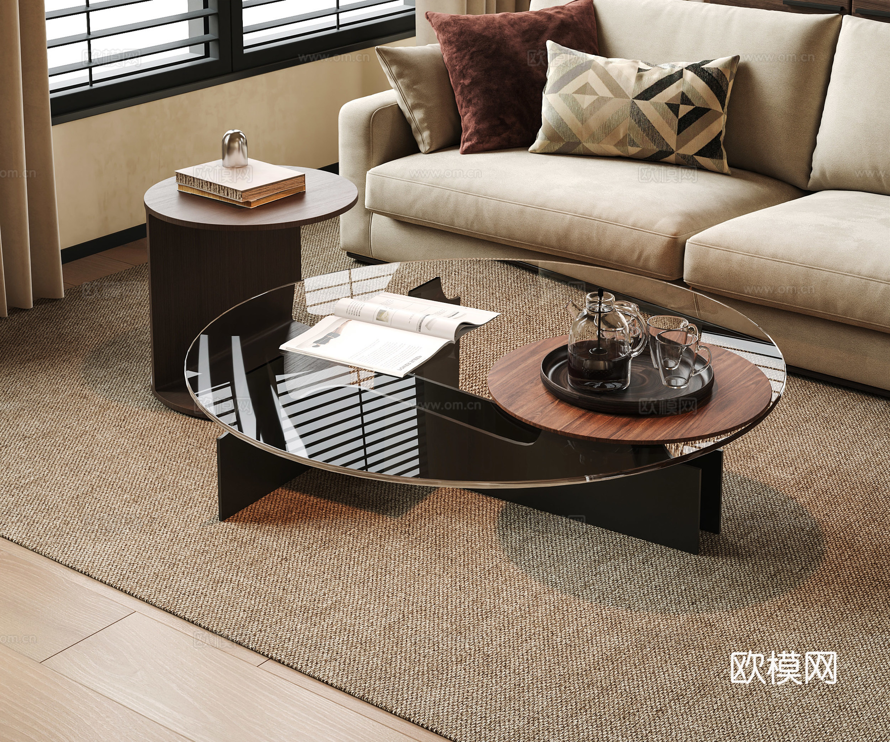 现代亚克力茶几3d模型