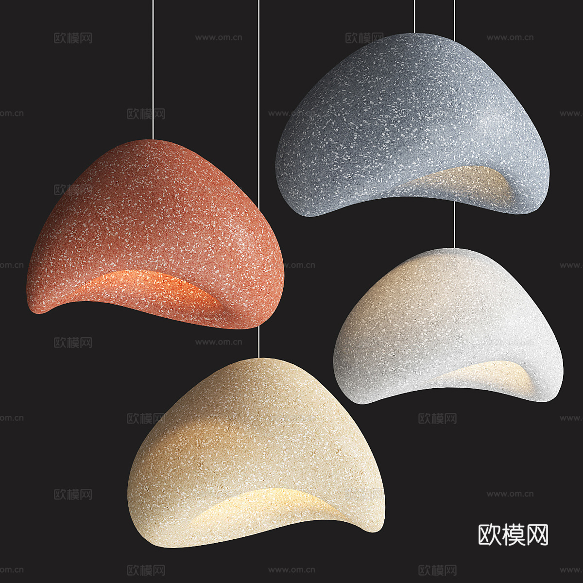 新中式侘寂 Khmara Halia 斑点吊灯3d模型