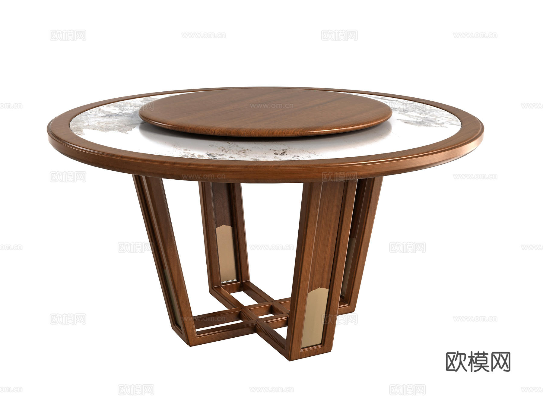 新中式圆餐桌3d模型