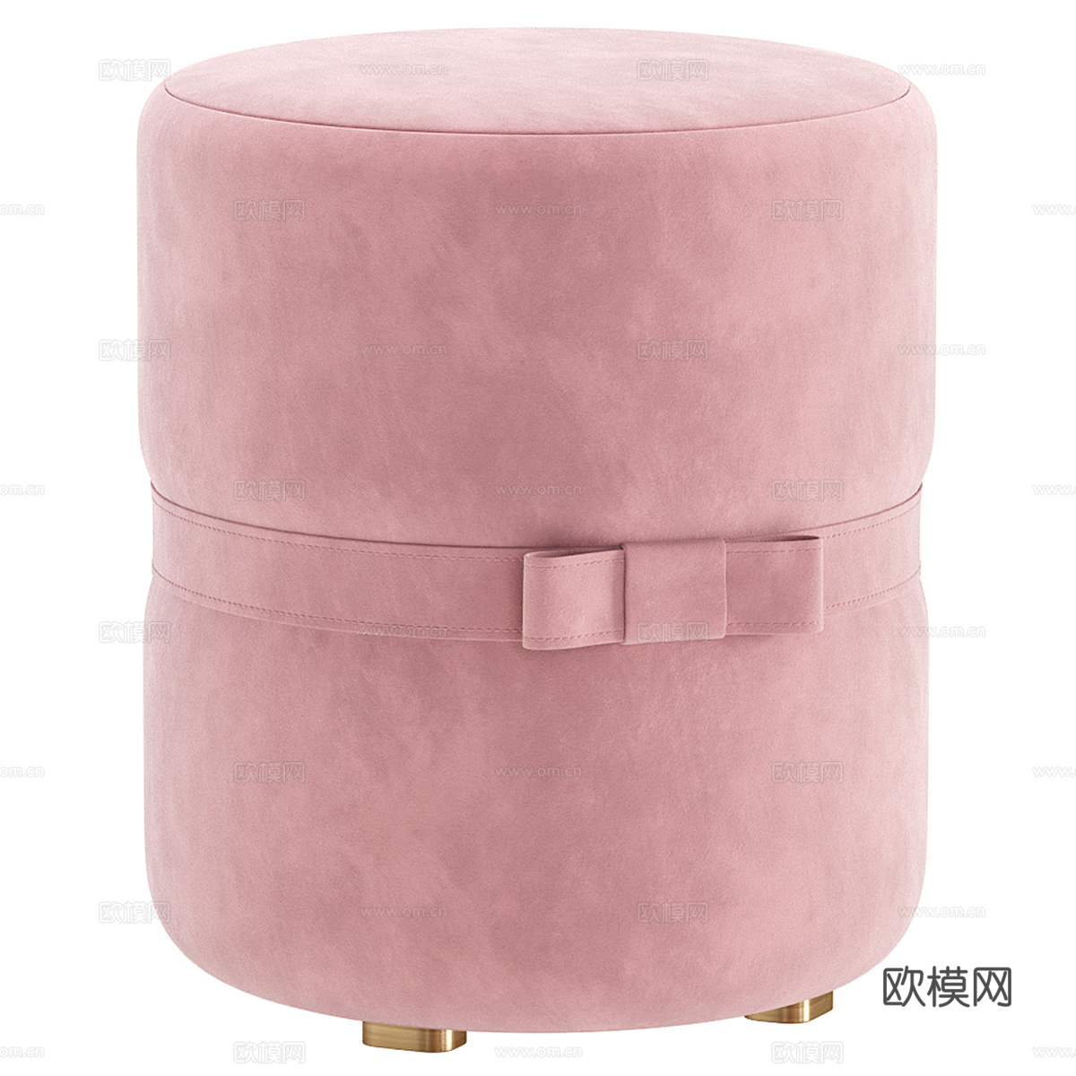 现代意式 Pouf Coco 布艺圆凳3d模型