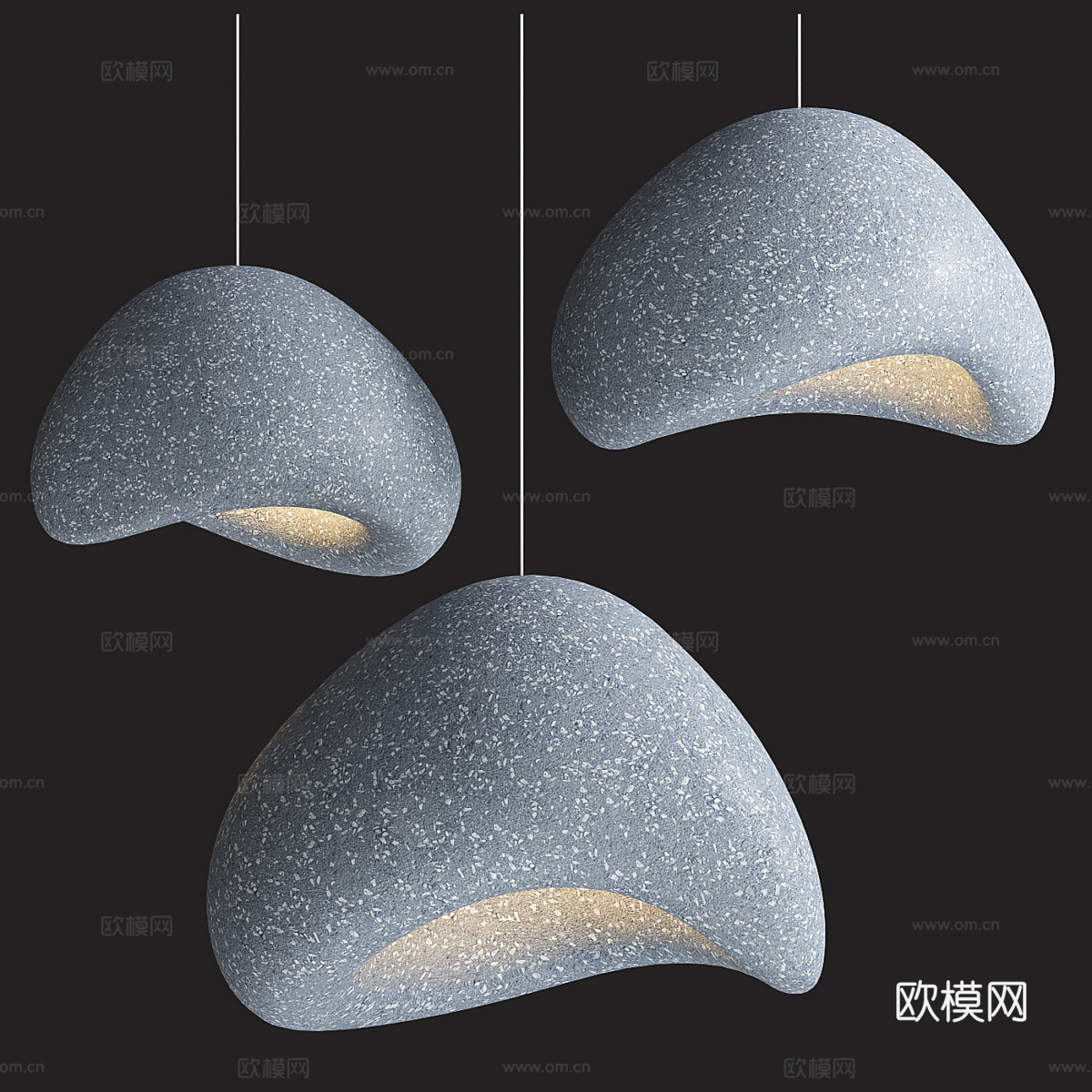 新中式侘寂 Khmara Halia 斑点吊灯3d模型