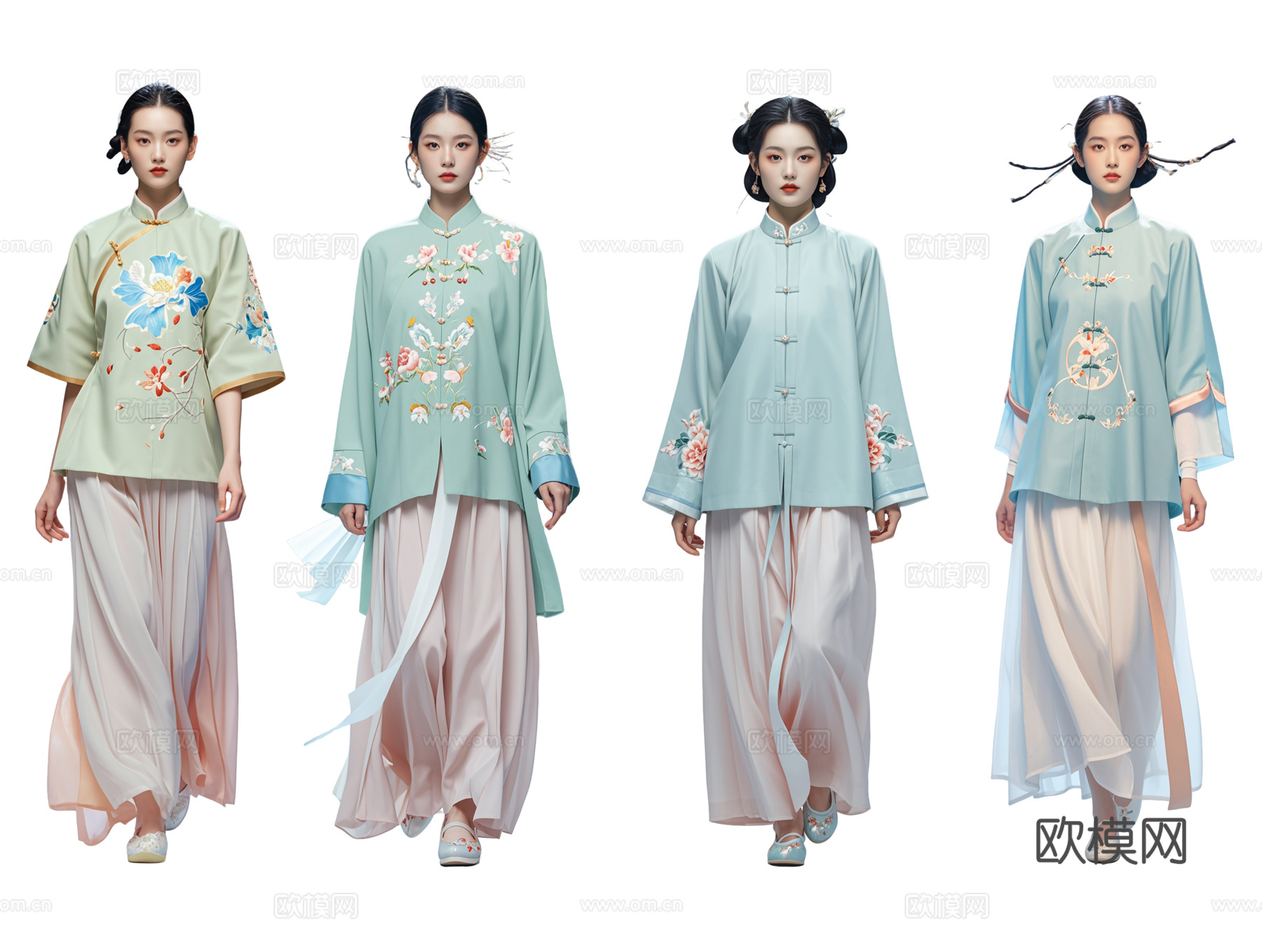 PS免抠古装人物 古装美女 古典美人 汉服走秀 汉服模特