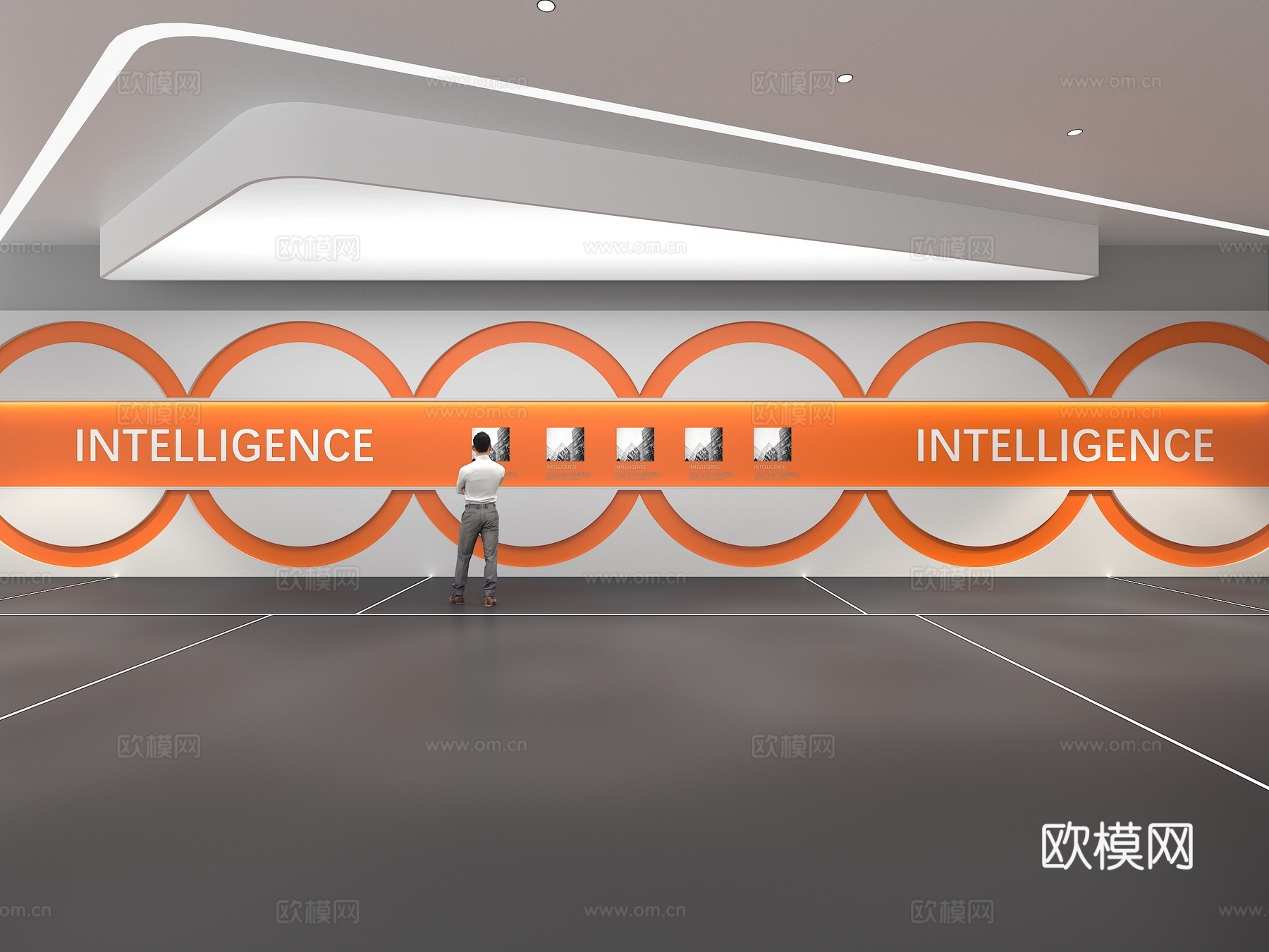 文化墙 企业文化墙 展示墙  展厅 校园文化 走廊  教室su模型下载（渲染图1）