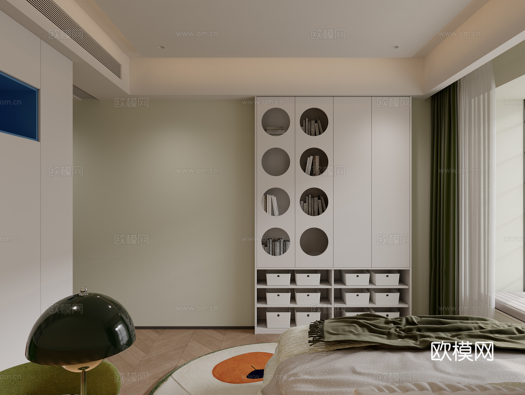 现代儿童房3d模型下载（渲染图2）