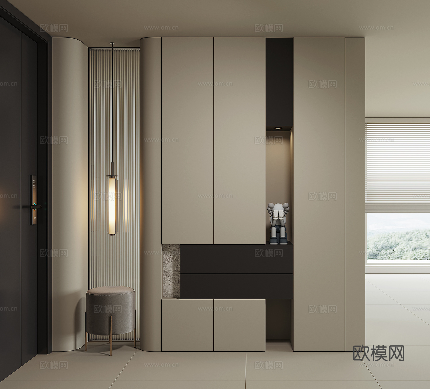 现代入户鞋柜su模型