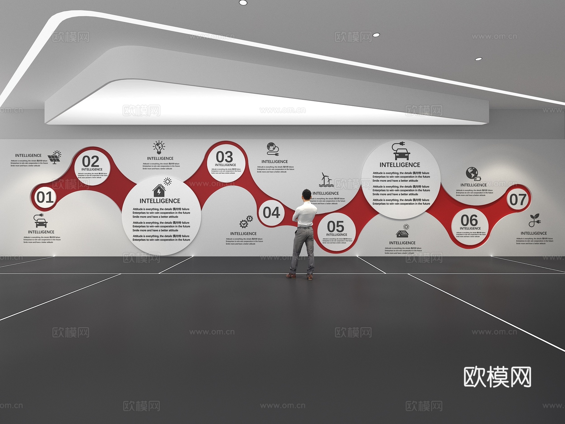 文化墙 企业文化墙 展示墙  展厅 校园文化 走廊  教室su模型