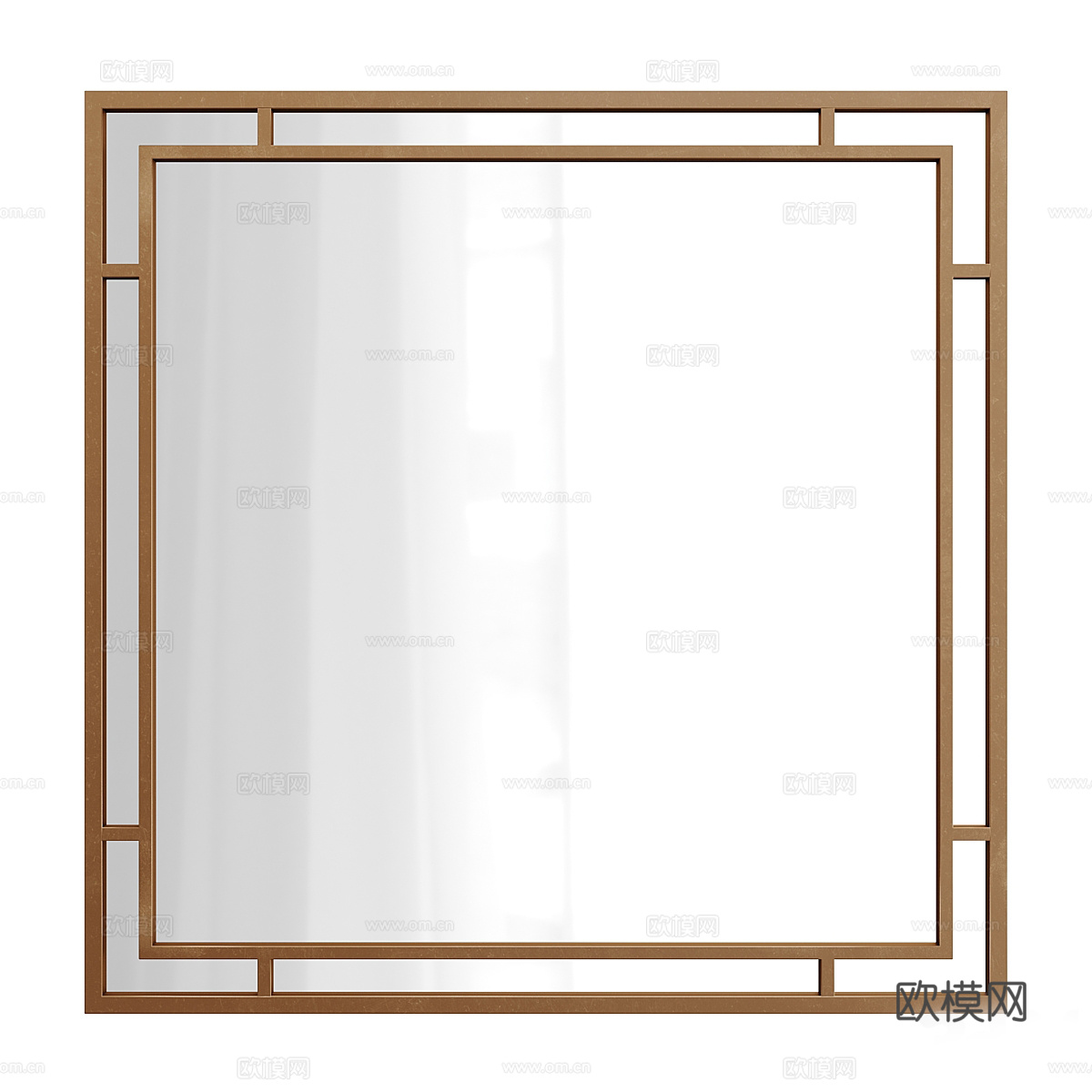 新中式装饰镜3d模型