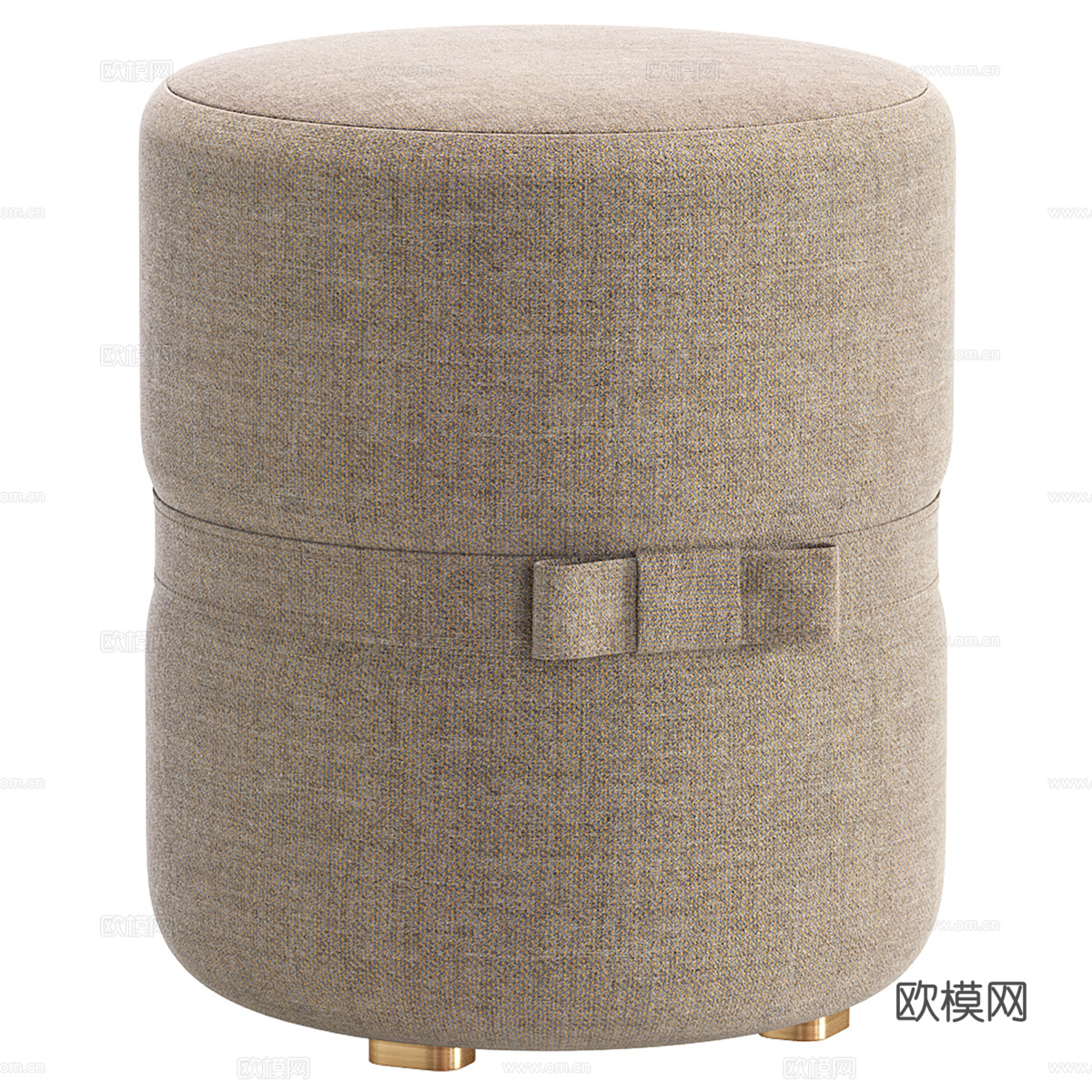 现代意式 Pouf Coco 布艺圆凳3d模型