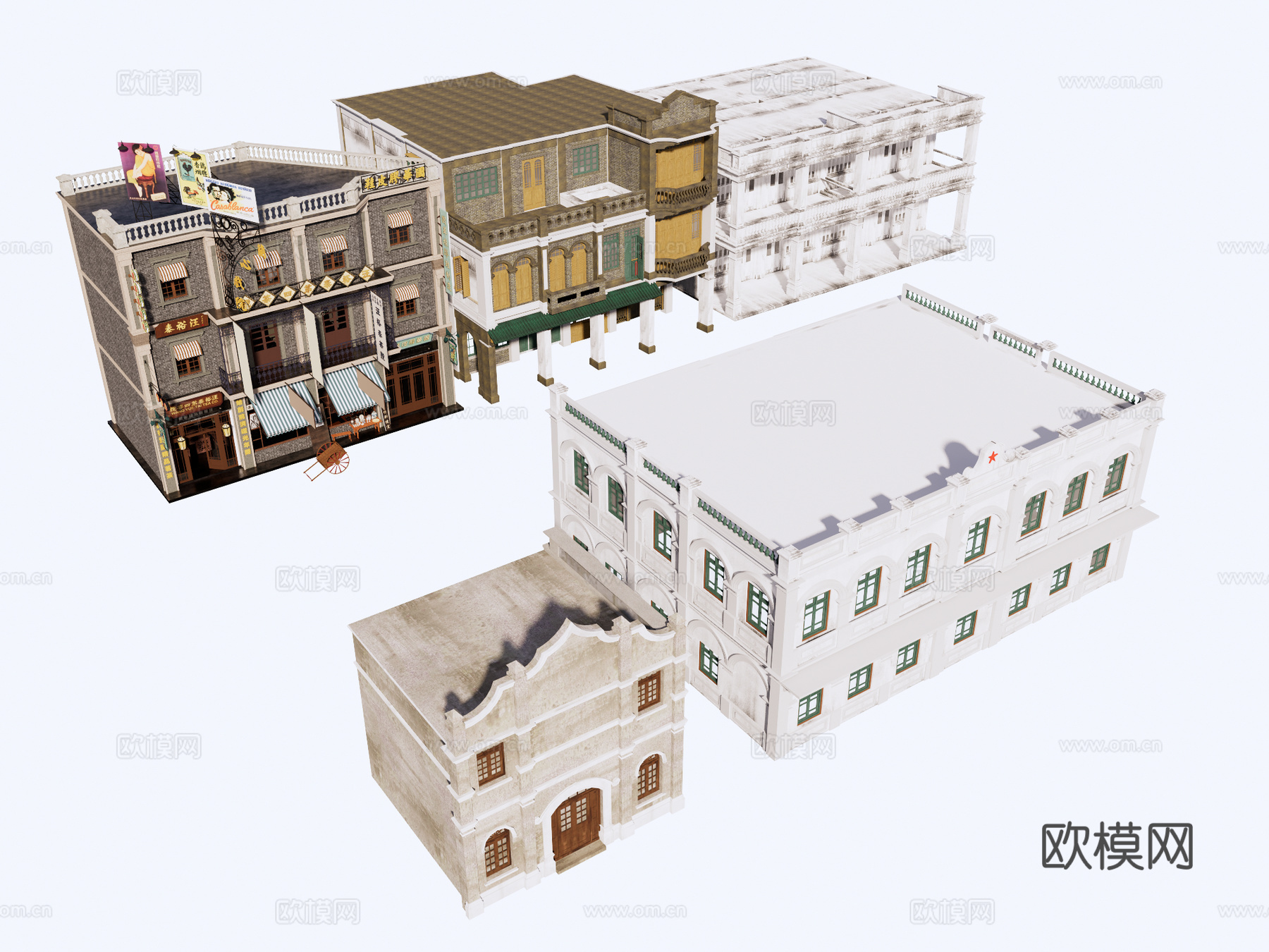 民国 建筑 风格建筑su模型下载（渲染图1）