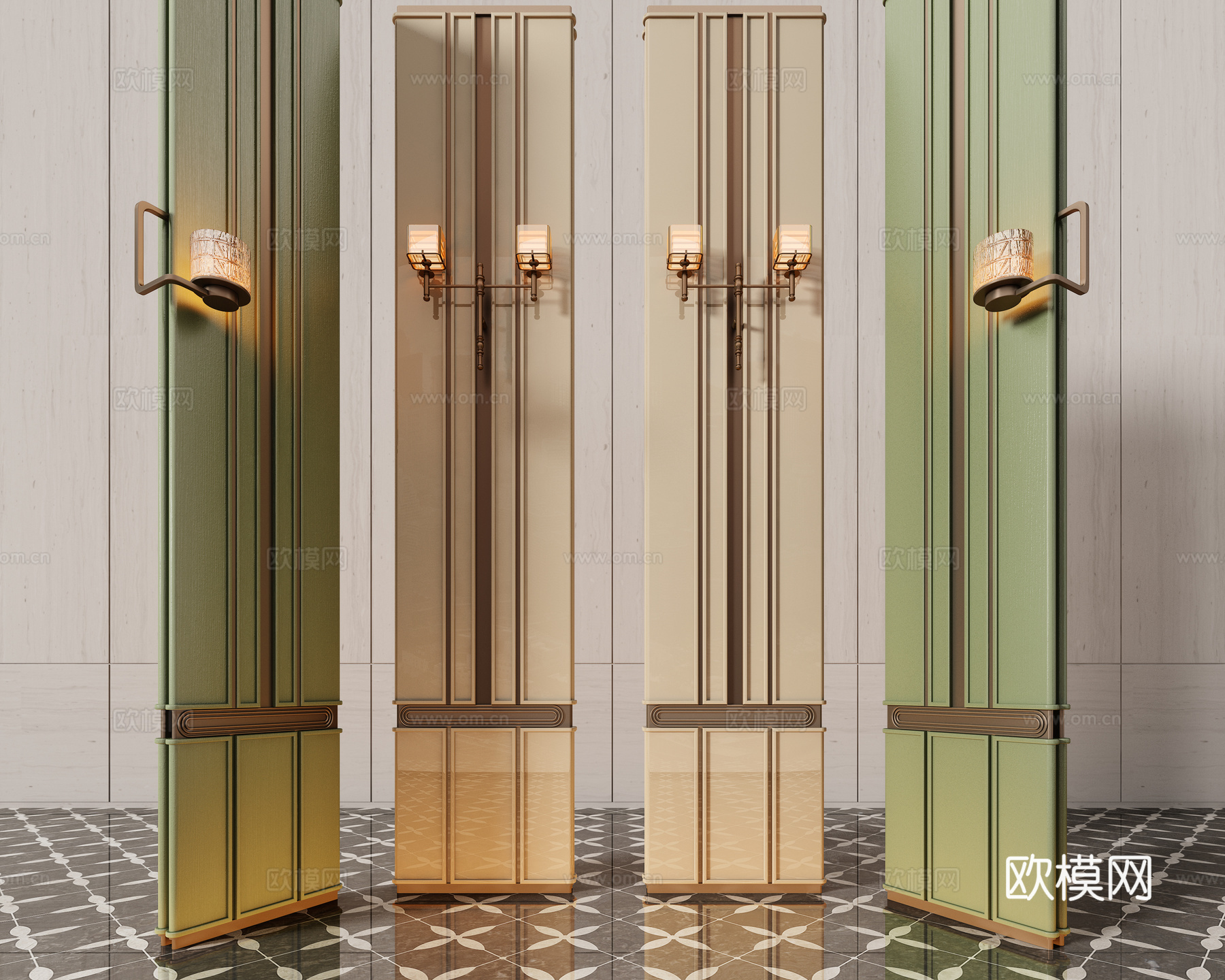 CCD 现代酒店屏风 隔断组合su模型