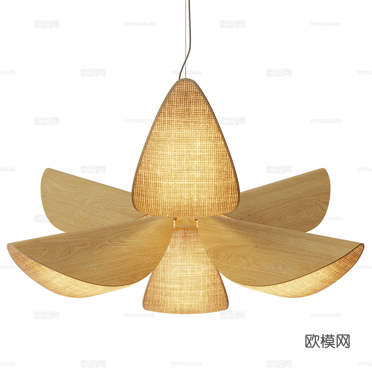 新中式 LYS （Forestier） 藤编吊灯3d模型