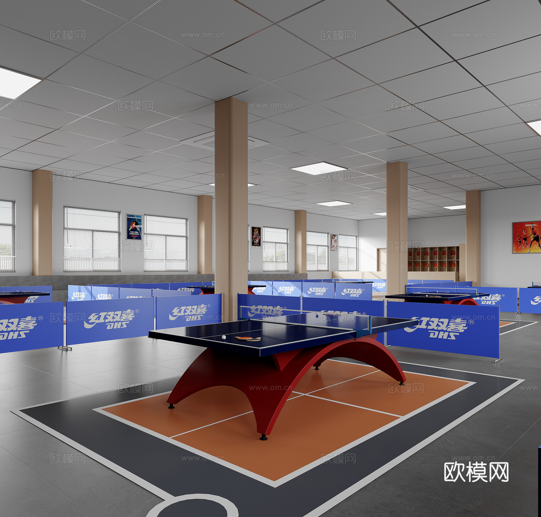 现代兵乓球室3d模型