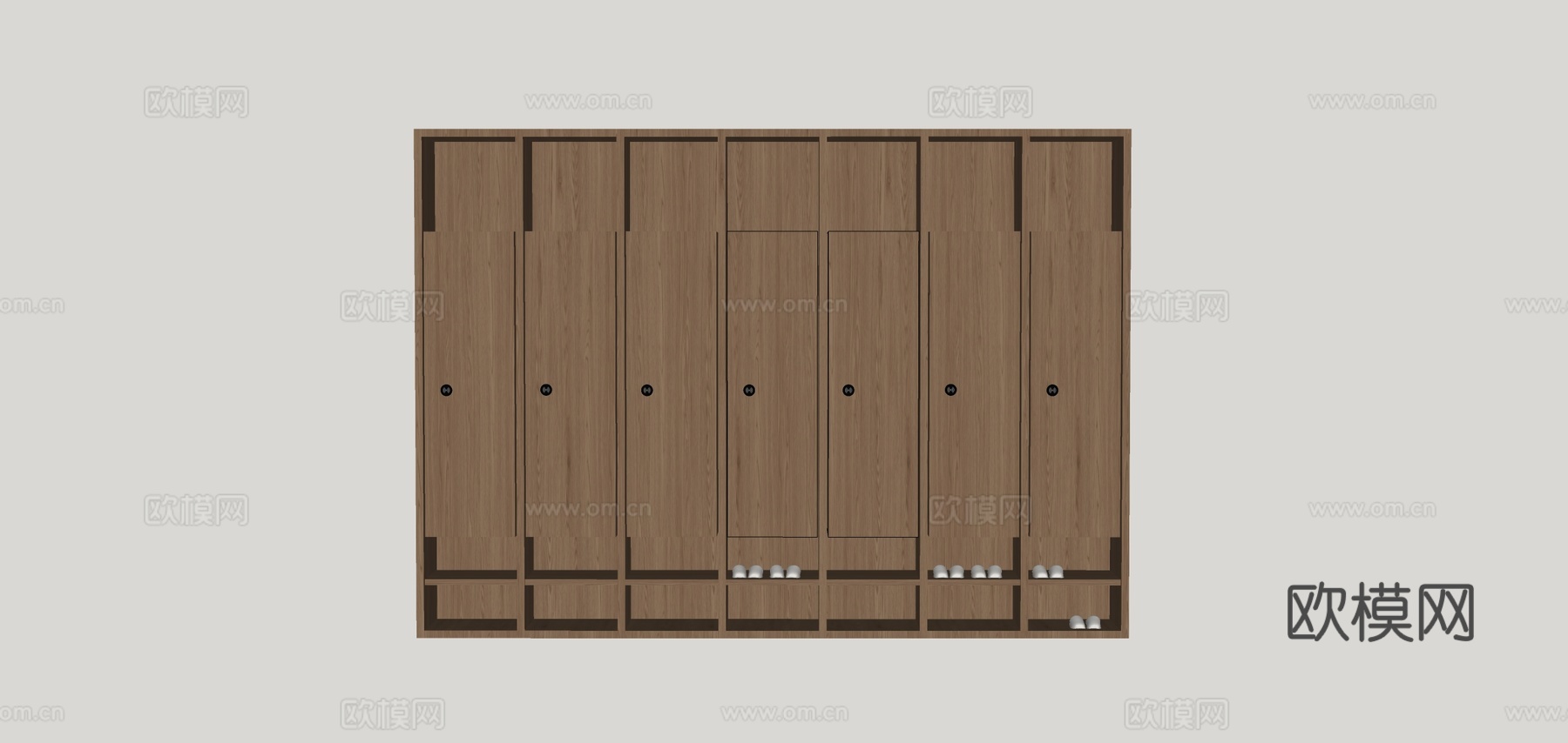 现代更衣柜 储物柜su模型