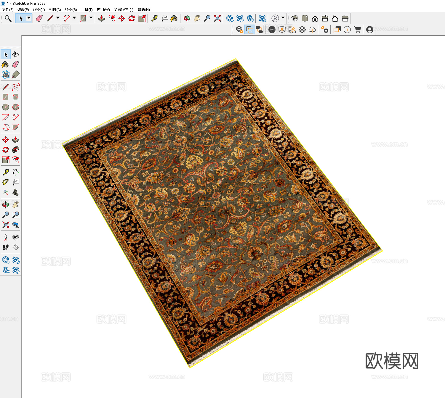 美式地毯 欧式地毯 古典地毯 民宿地毯 东南亚地毯 复古地毯su模型下载（渲染图2）