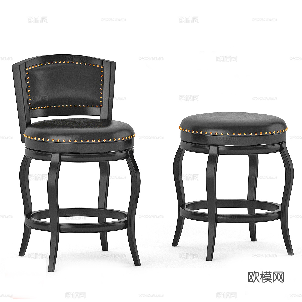 简欧吧椅 吧椅吧凳 皮革吧椅 皮革吧凳 皮革休闲椅 休闲吧椅su模型