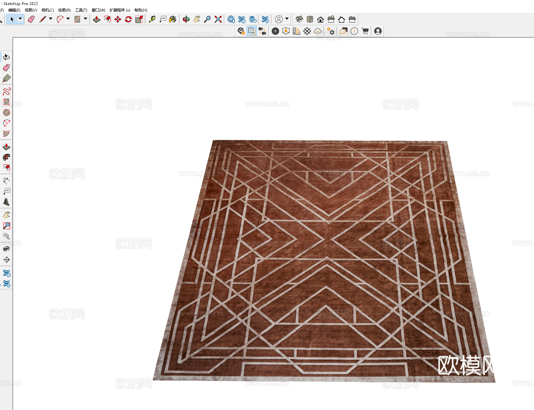美式地毯 欧式地毯 古典地毯 民宿地毯 东南亚地毯 复古地毯su模型下载（渲染图2）