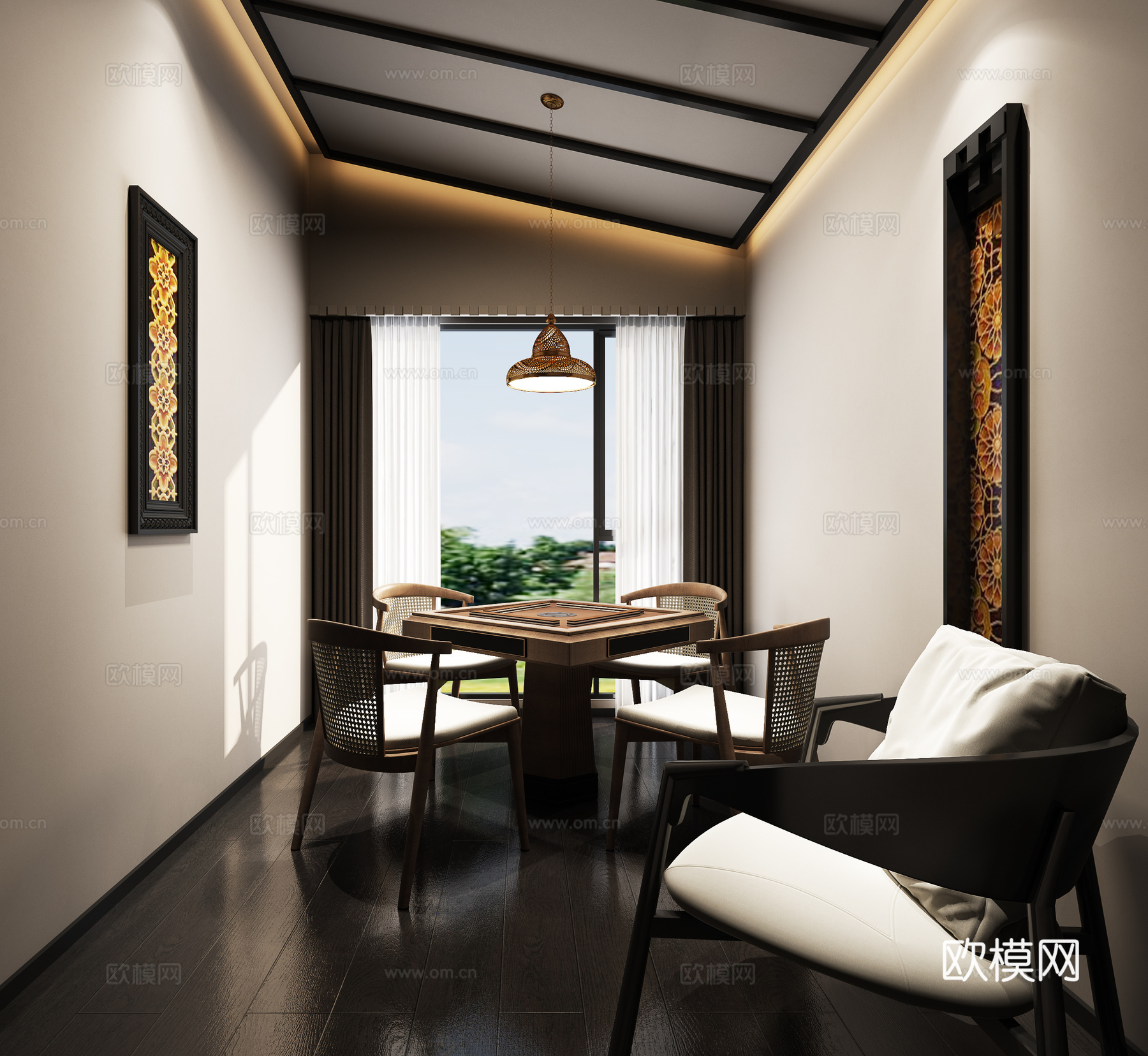 西藏林卡 藏式客餐厅3d模型下载（渲染图4）