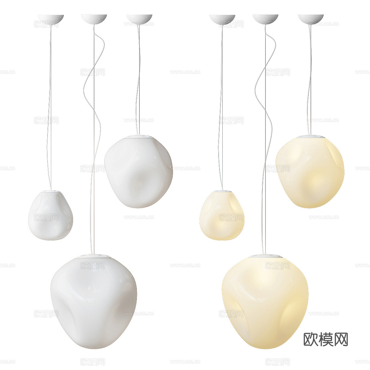 侘寂风吊灯 奶油风吊灯 杜邦纸吊灯 床头吊灯 吧台吊灯 卧室su模型