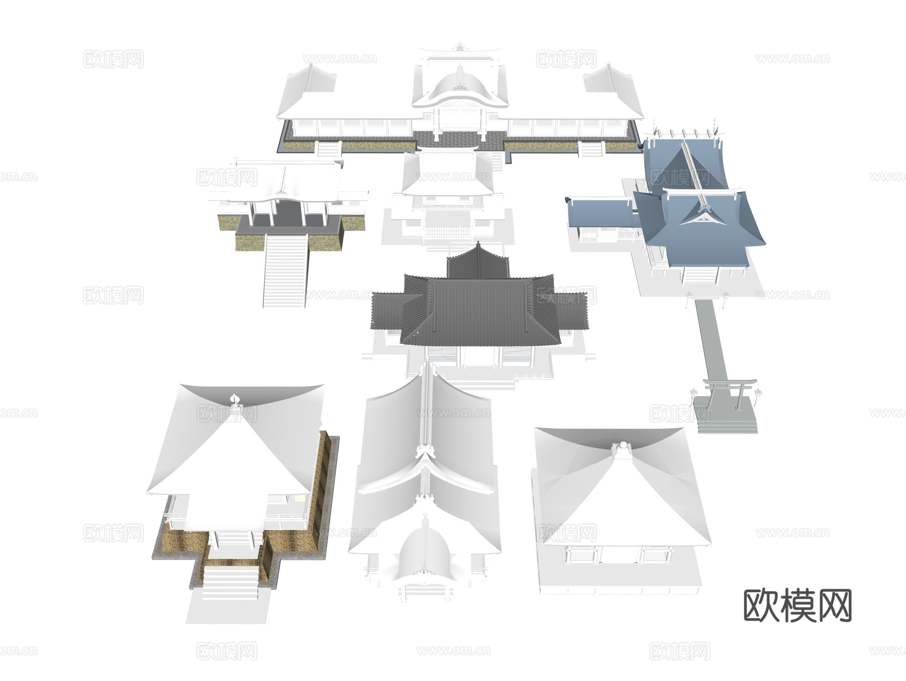中式 日式 古建su模型