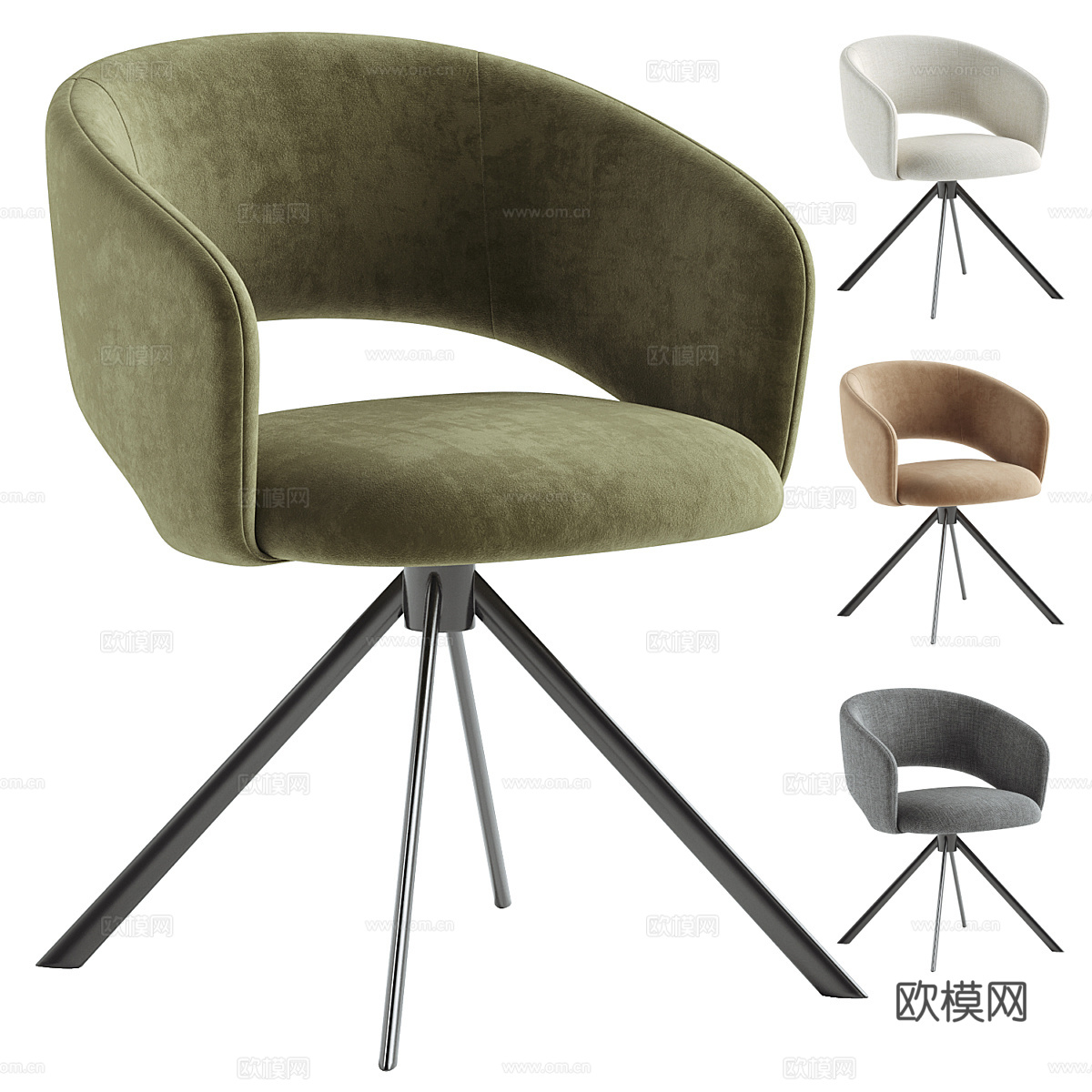 现代意式 ACE 办公椅3d模型下载（渲染图1）