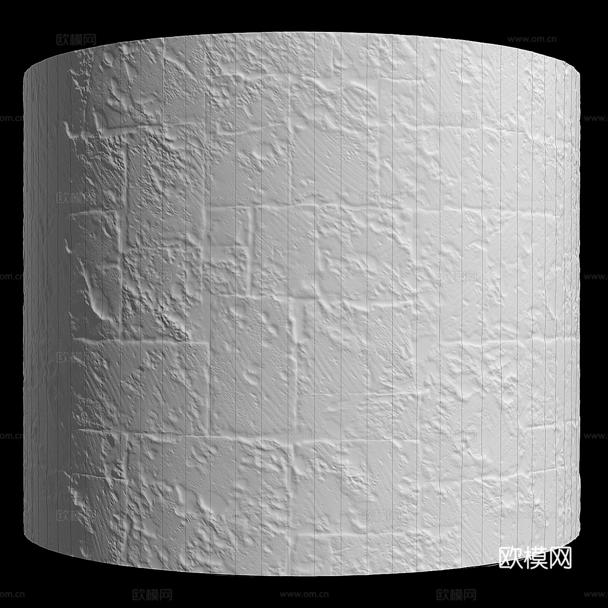 新中式文化石 砖墙3d模型
