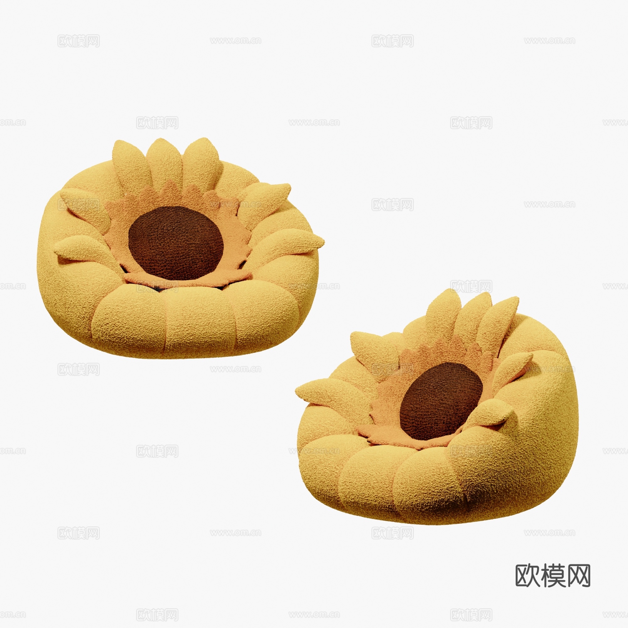 现代儿童向日葵懒人沙发su模型