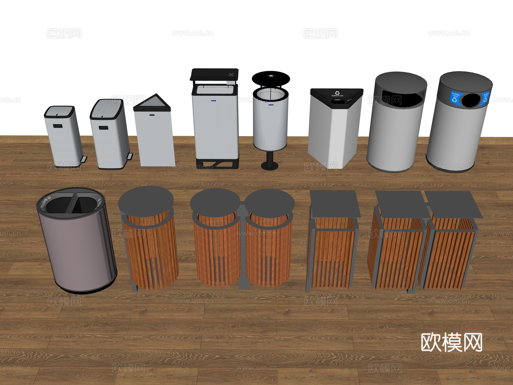 垃圾桶 市政垃圾桶 公园垃圾桶su模型