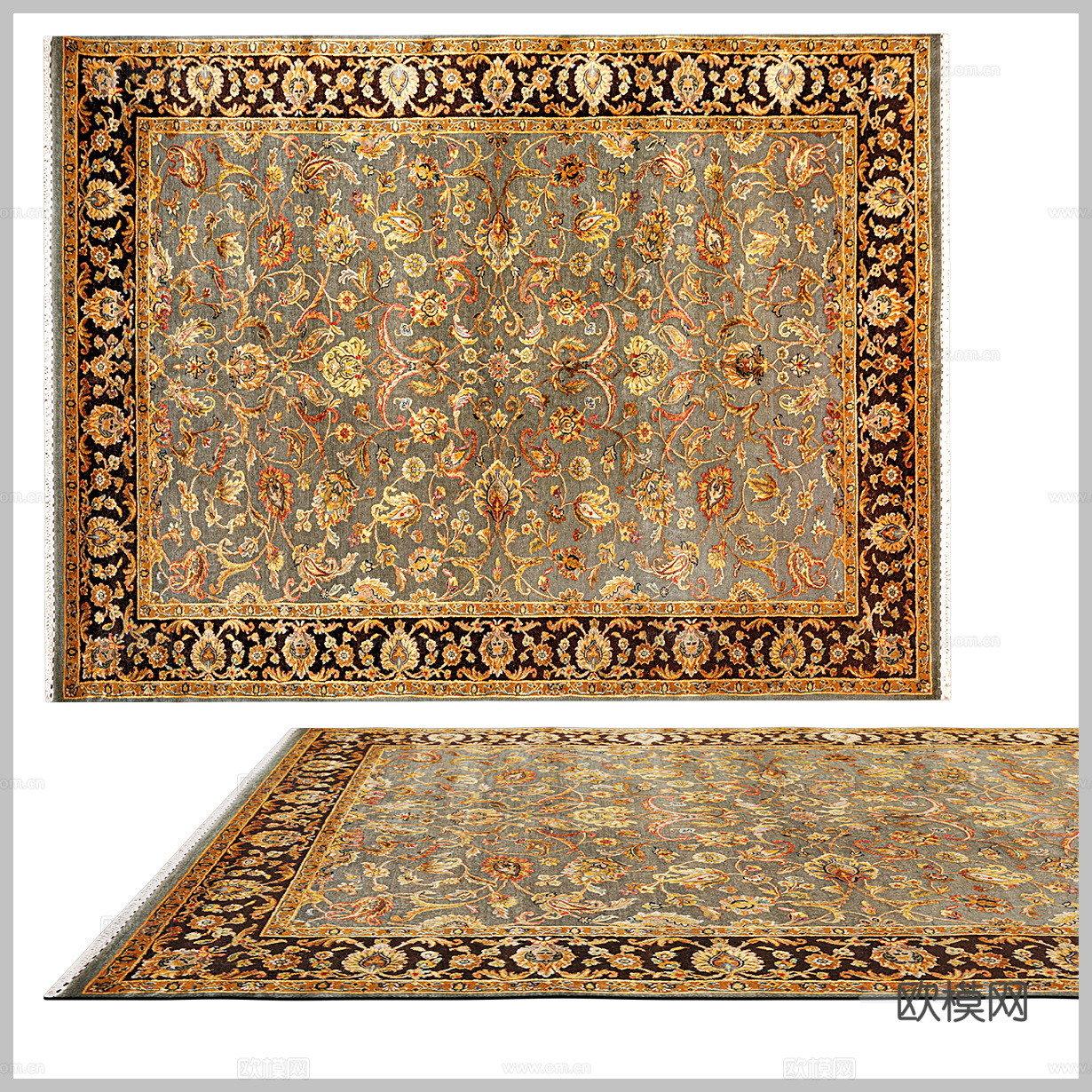 美式地毯 欧式地毯 古典地毯 民宿地毯 东南亚地毯 复古地毯su模型下载（渲染图1）