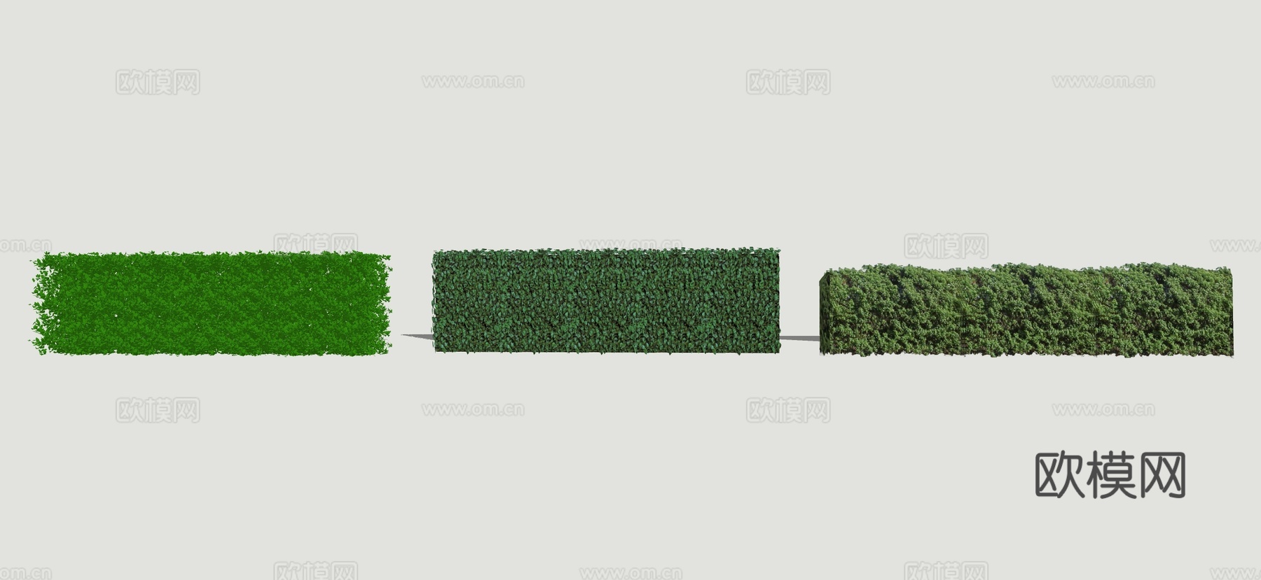现代绿篱景墙 灌木su模型