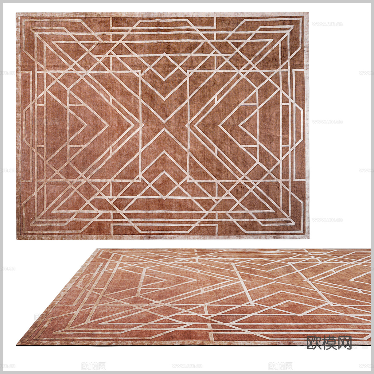 美式地毯 欧式地毯 古典地毯 民宿地毯 东南亚地毯 复古地毯su模型下载（渲染图1）