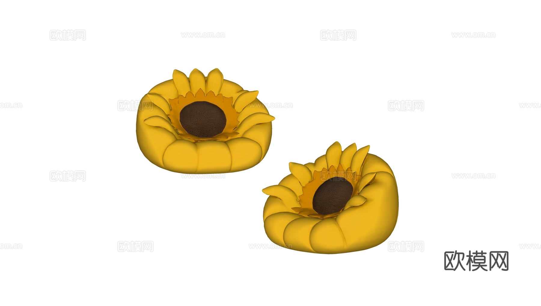 现代儿童向日葵懒人沙发su模型