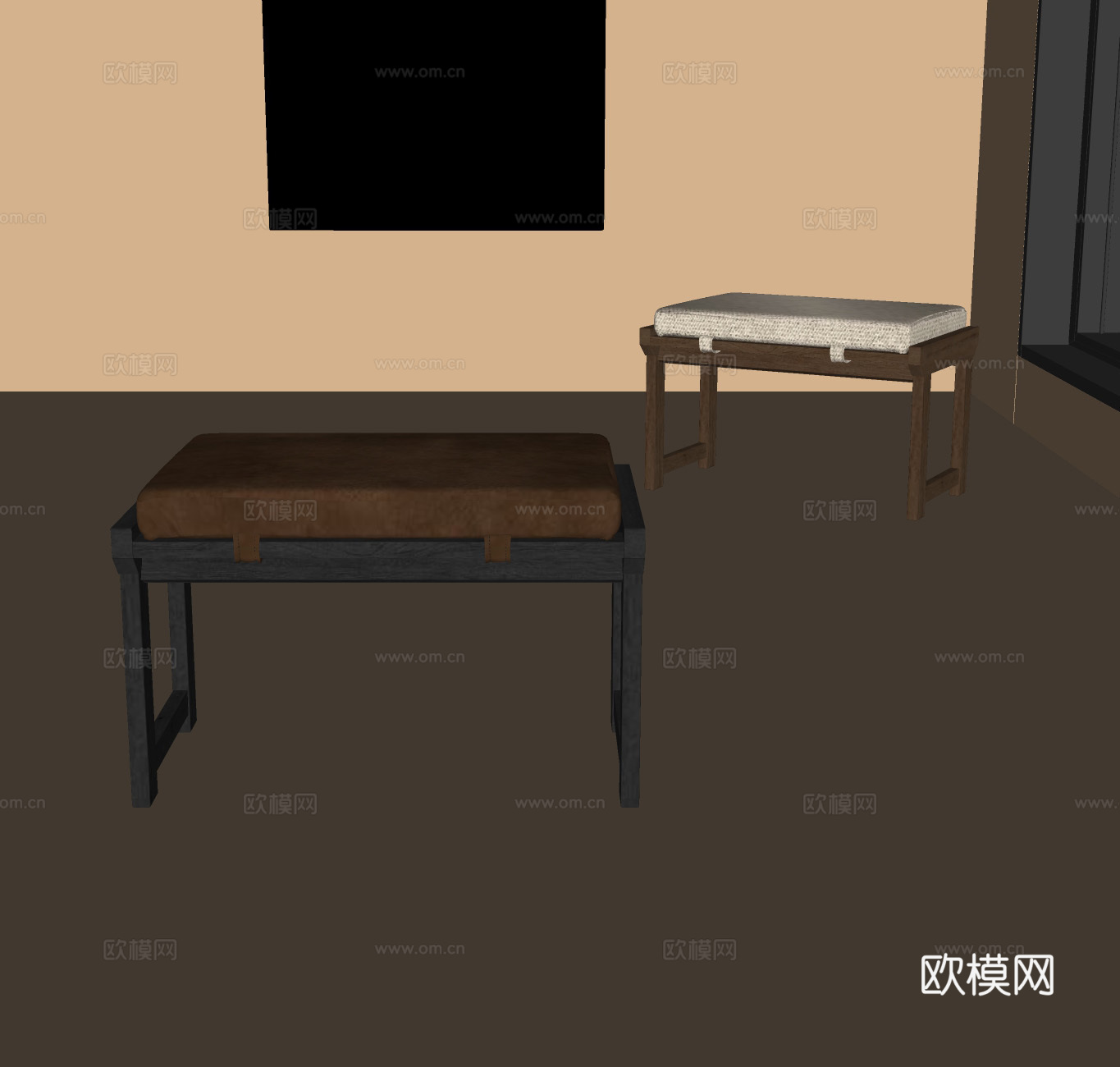 现代茶几 茶几 边几 方形茶几 亚克力茶几su模型