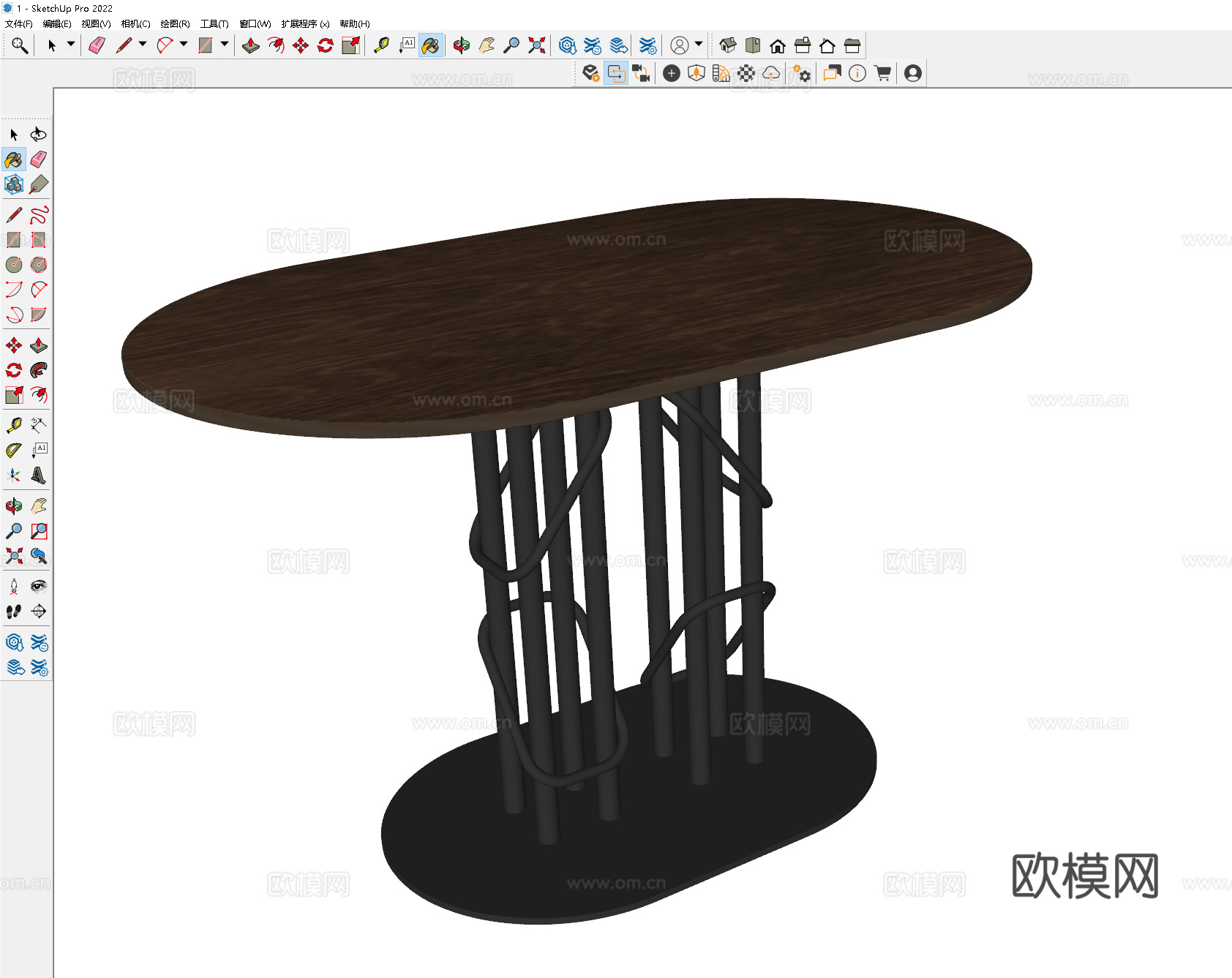 中古端景台 实木端景台 铁艺端景台 木餐椅 木洽谈椅su模型