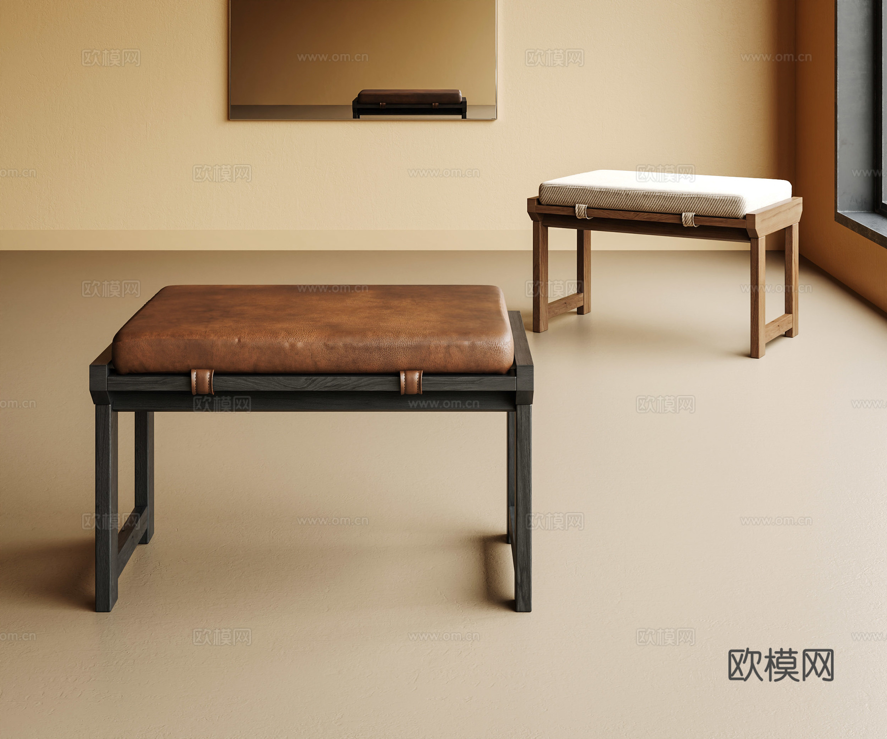 现代茶几 茶几 边几 方形茶几 亚克力茶几su模型