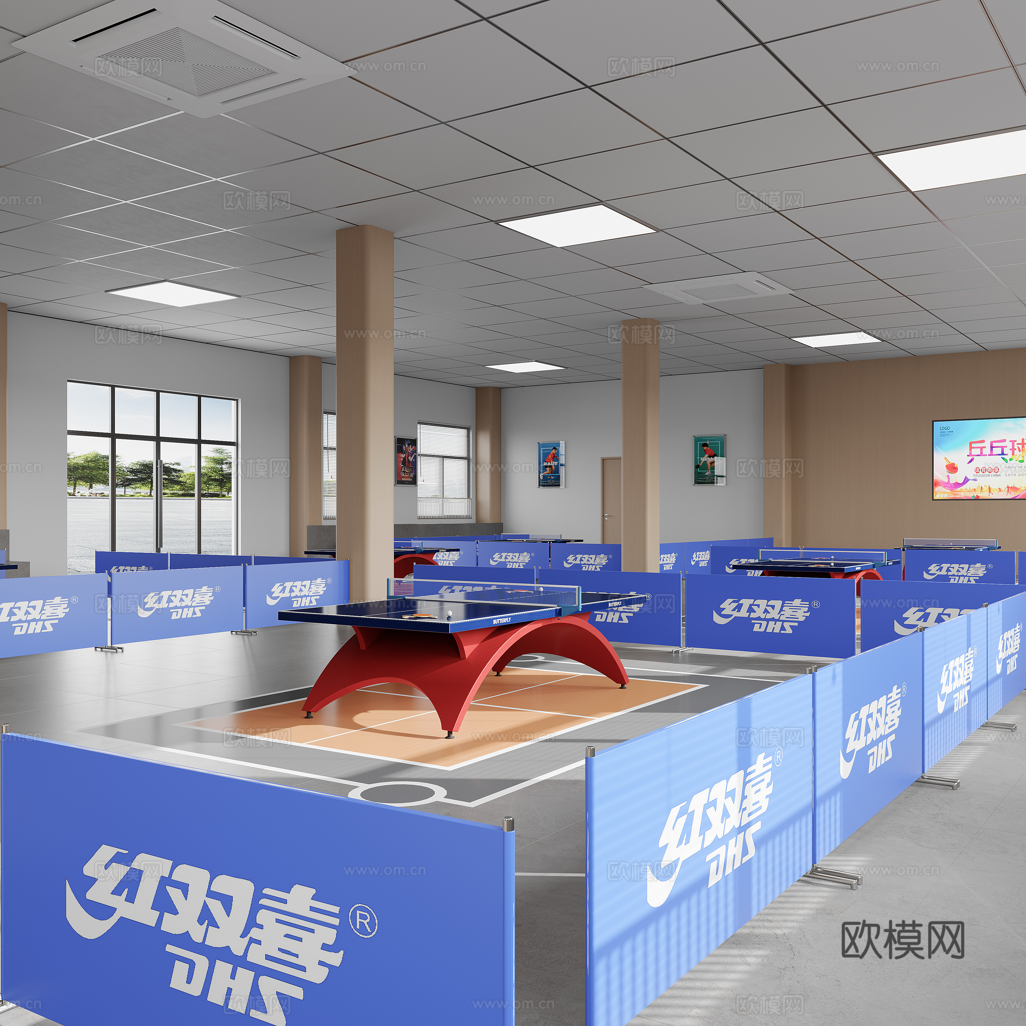 现代兵乓球室3d模型