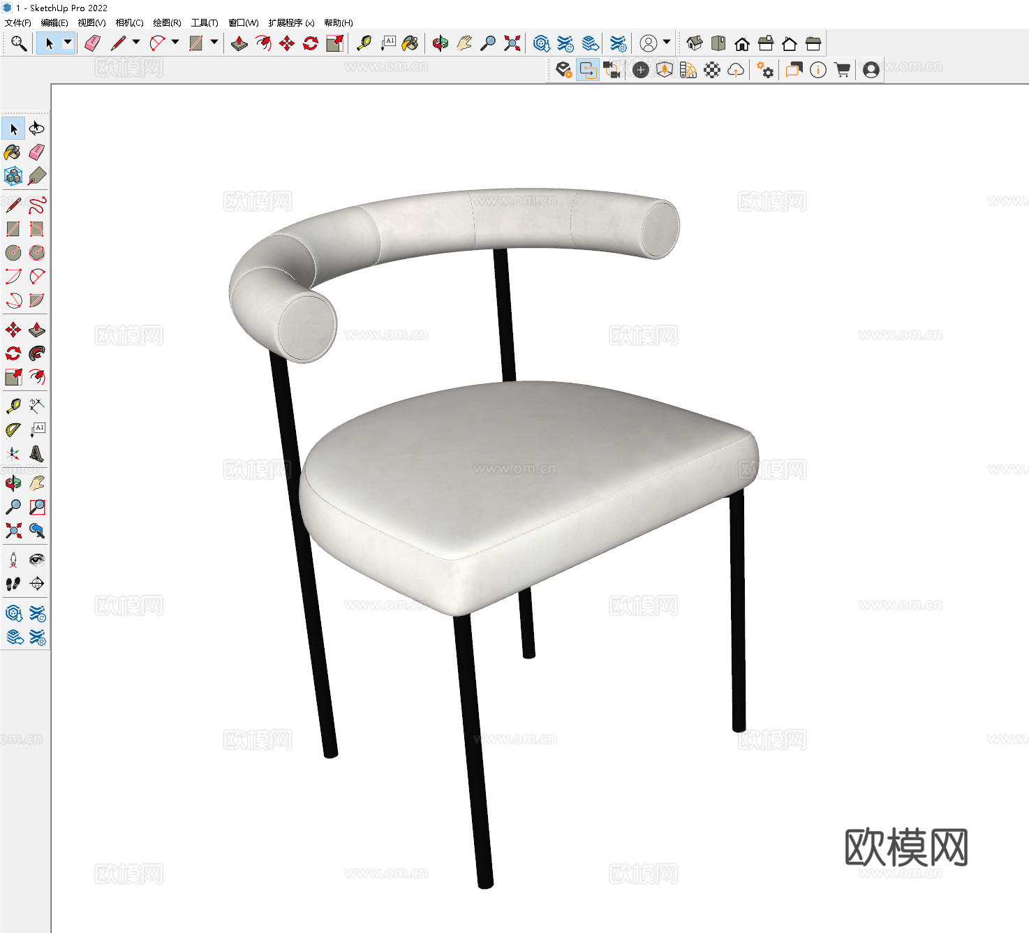 极简餐椅 极简单椅 简约餐椅 简约单椅 简约书椅 布艺书椅su模型