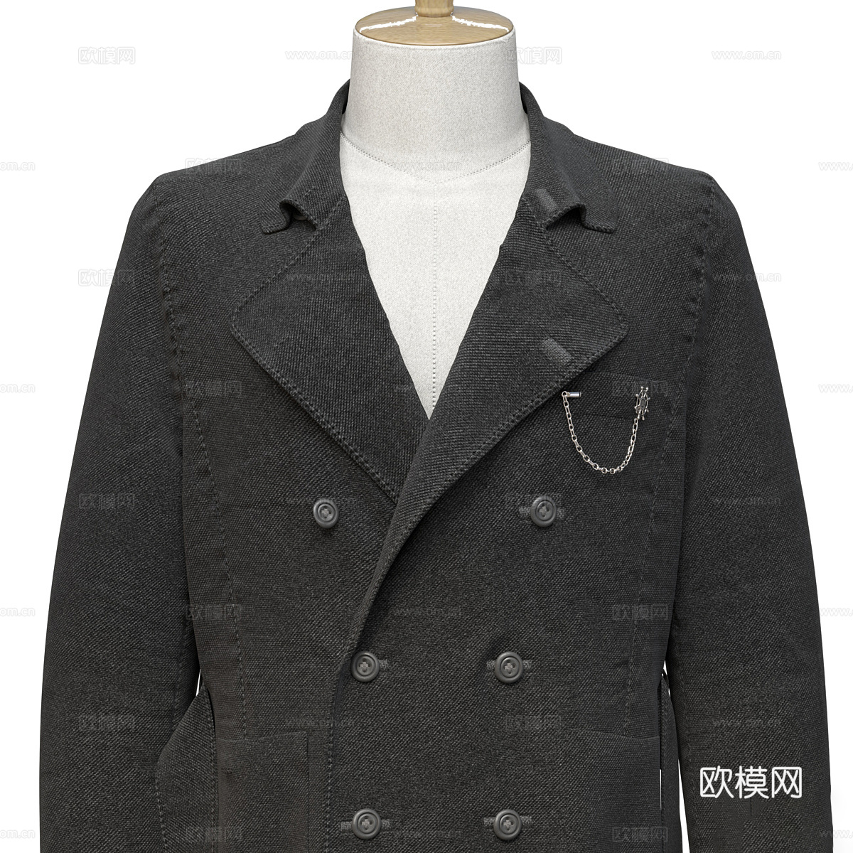 新中式 男士服饰模特3d模型下载（渲染图4）